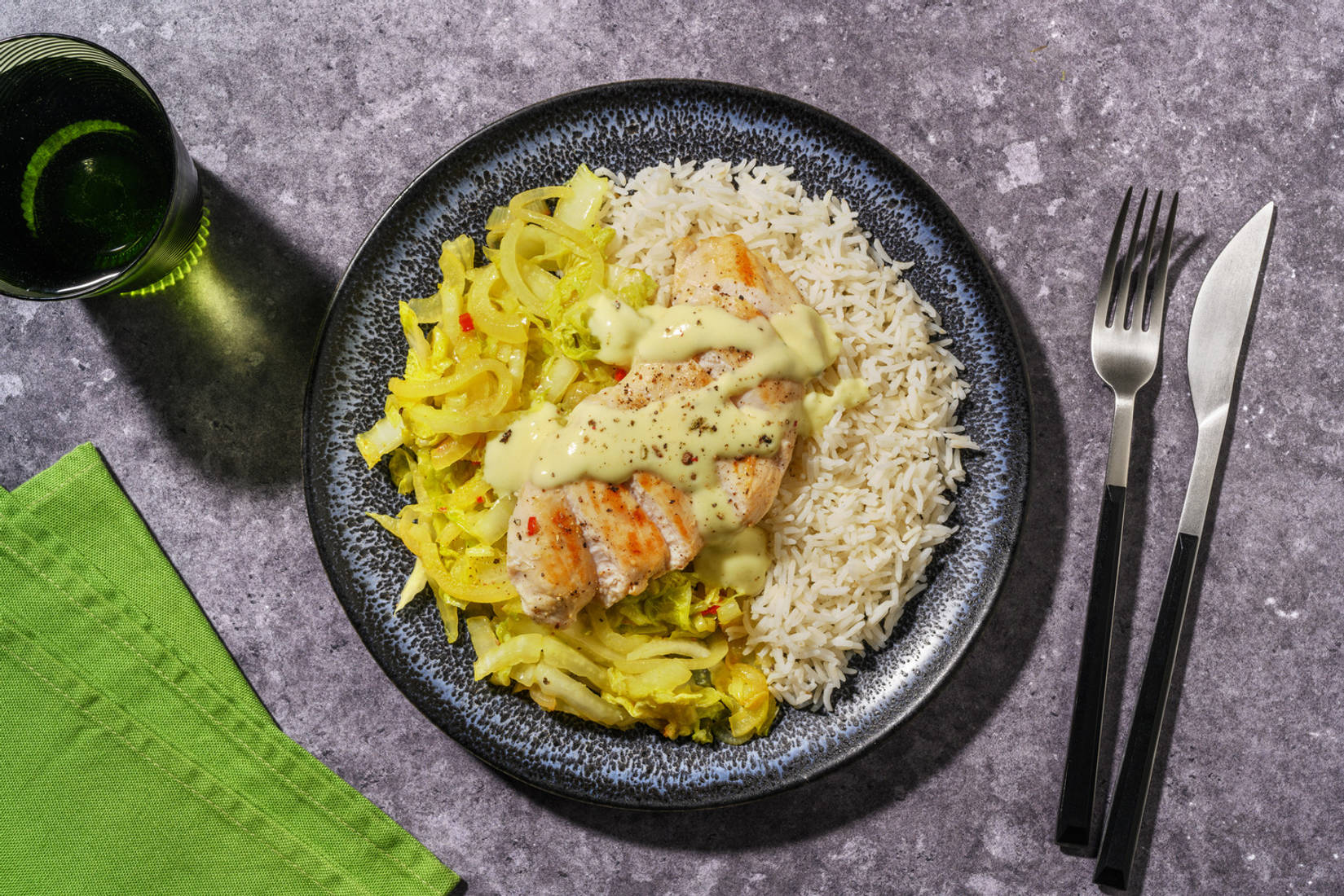 Poulet & chou sauté à la sri lankaise