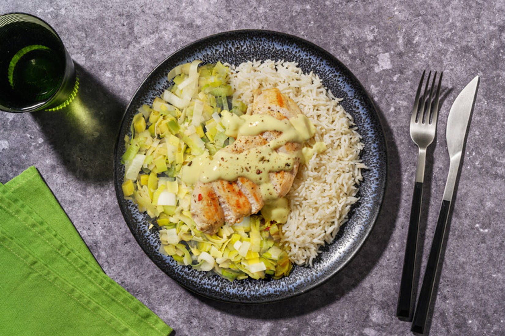 Poulet & poireaux sauté à la Sri Lankaise