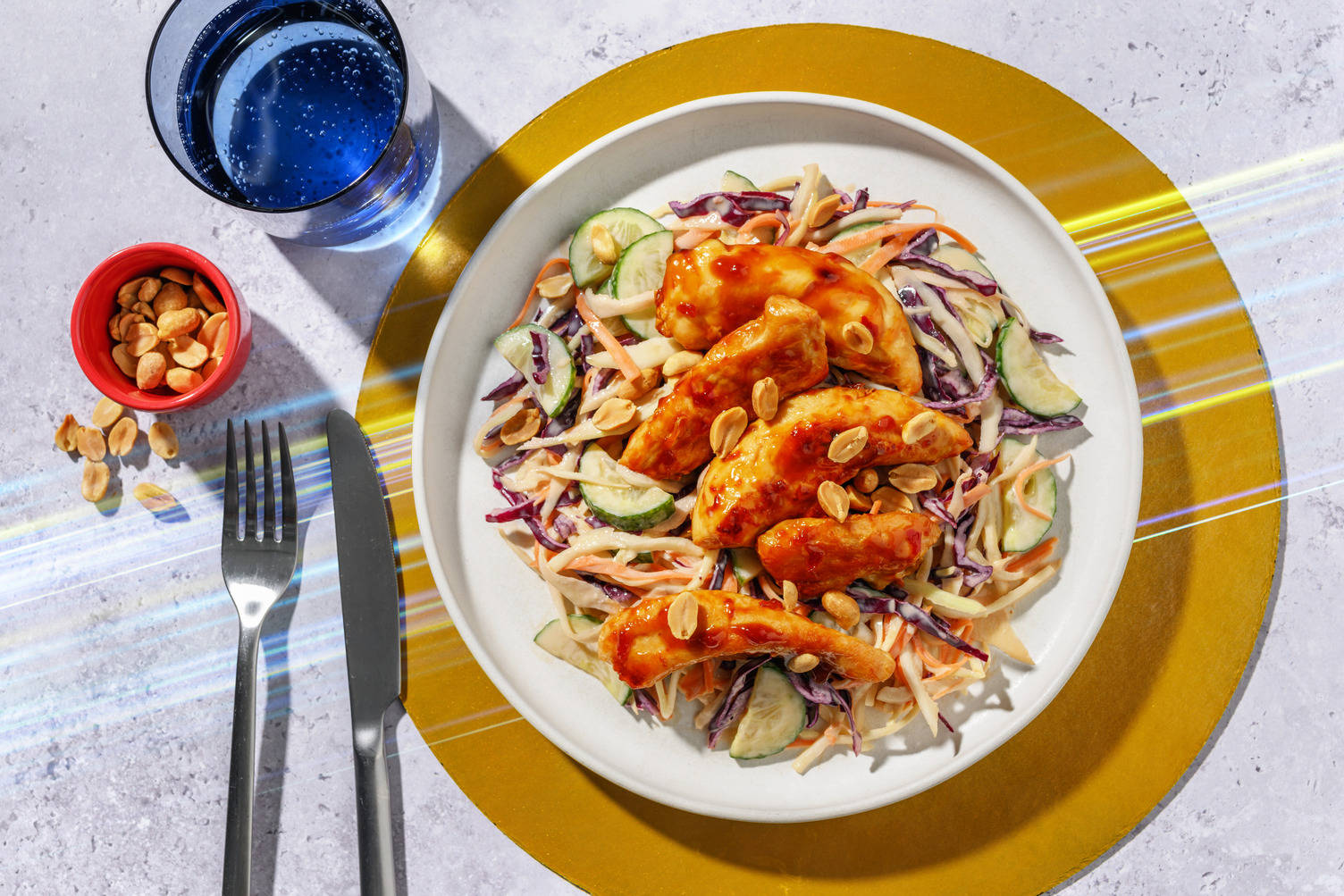 Salade ultra-express de poulet laqué