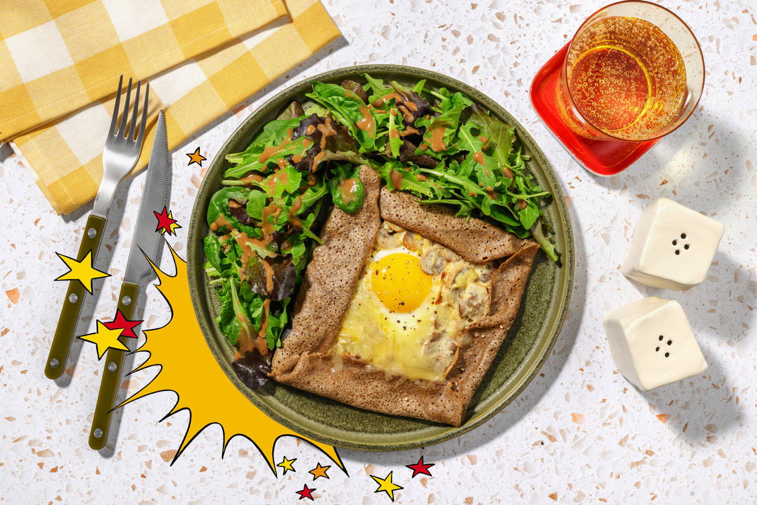 Galette de Cétautomatix : champignons & poireaux