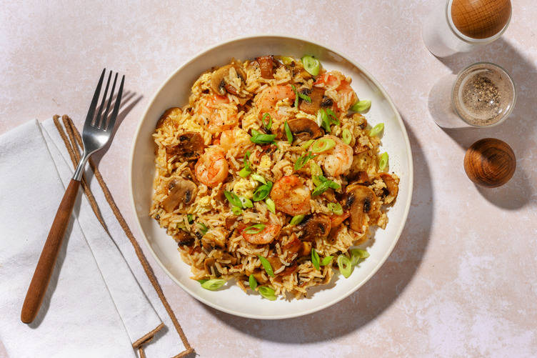 Riz sauté crevettes à la chinoise