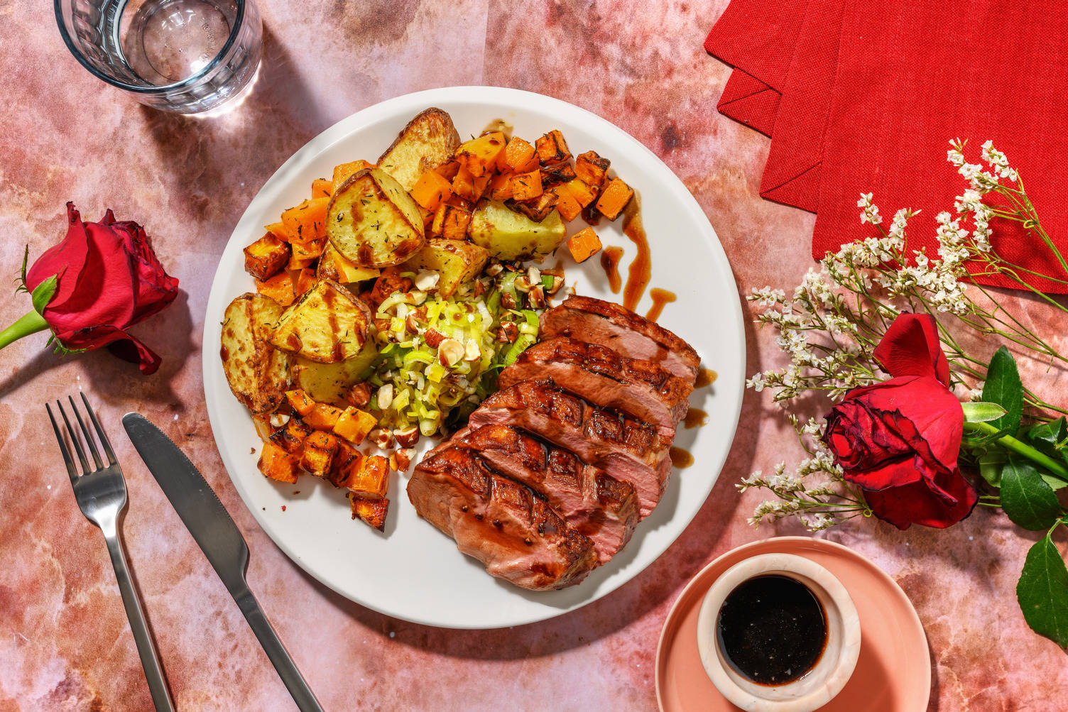 Coup de foudre : canette & butternut rôti