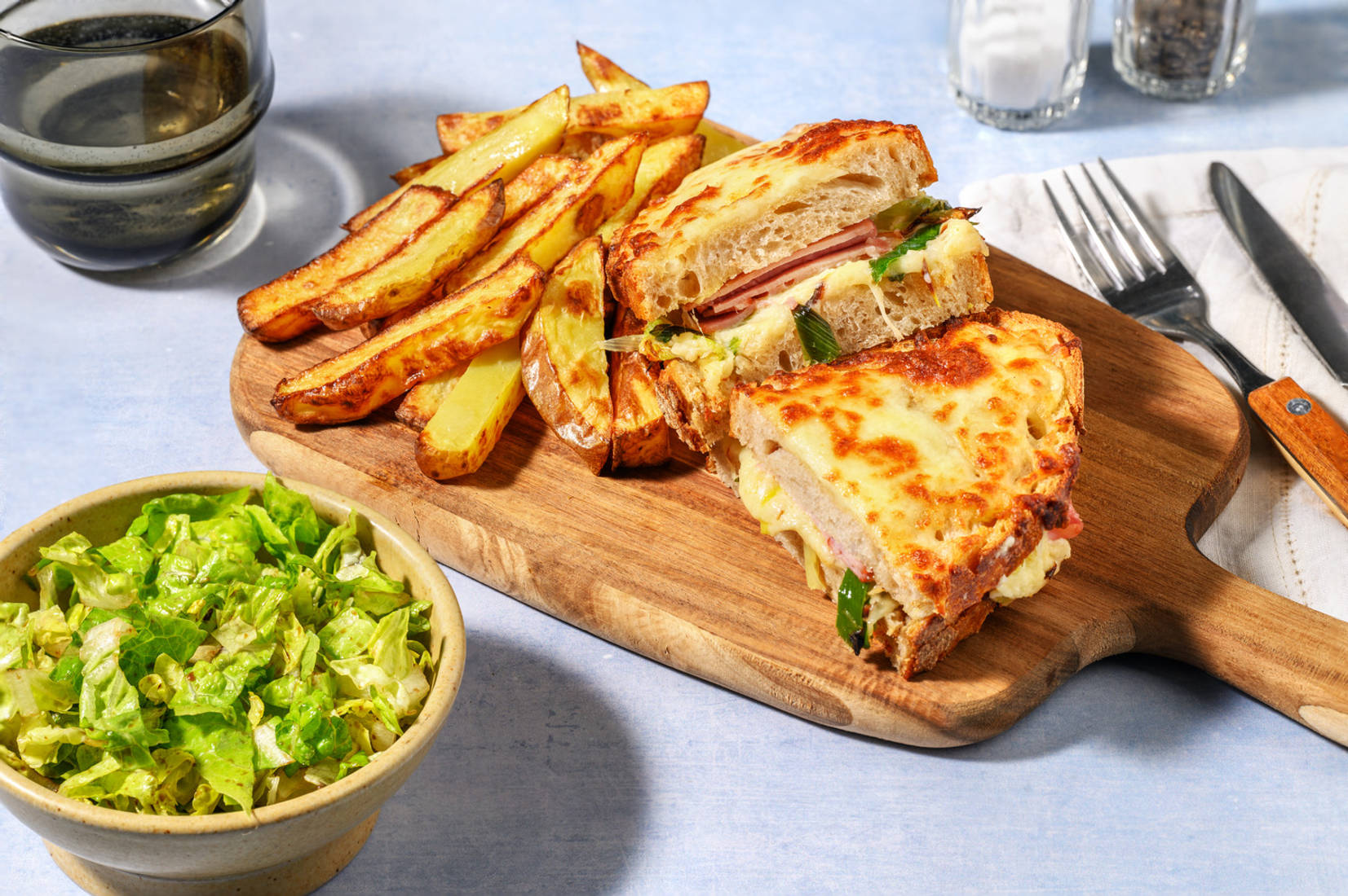 Croque rustique poulet, poireau & béchamel