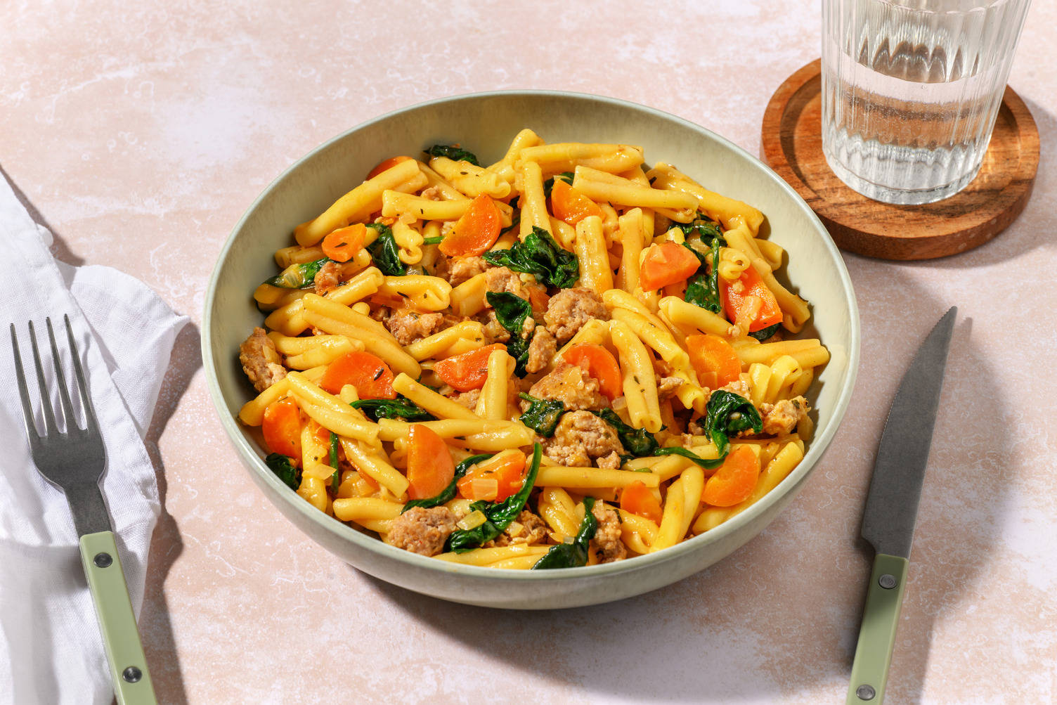 Pâtes crémeuses au porc haché & paprika fumé