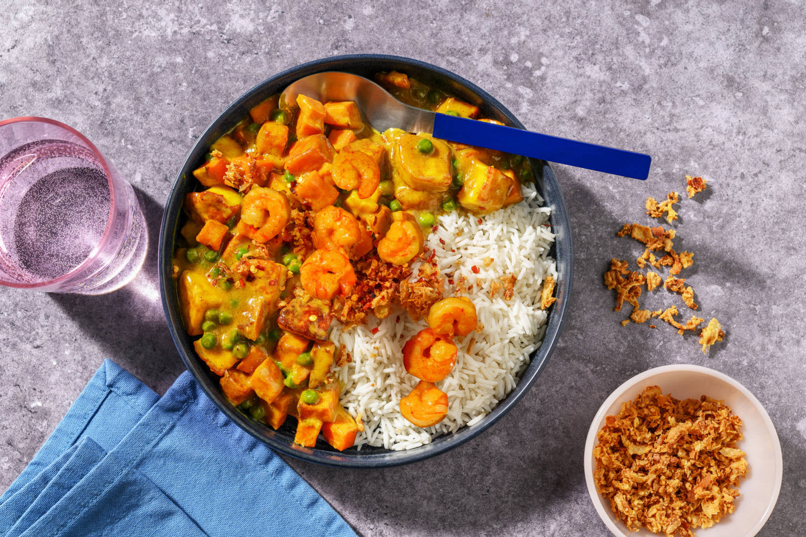 Prawn, Coconut, Halloumi and Sweet Potato Curry