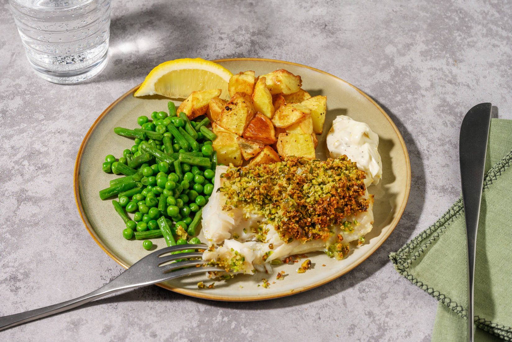 Pistachio and Lemon Crusted Cod 