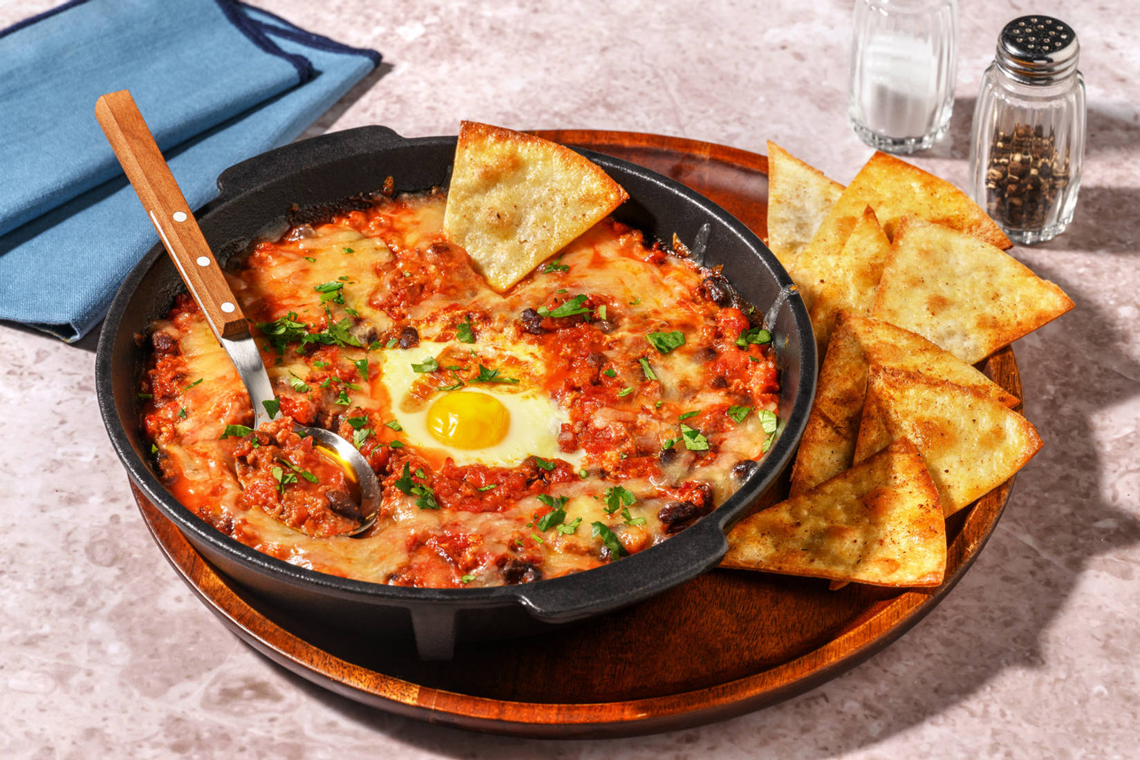 Huevos rancheros à la mexicaine & porc haché