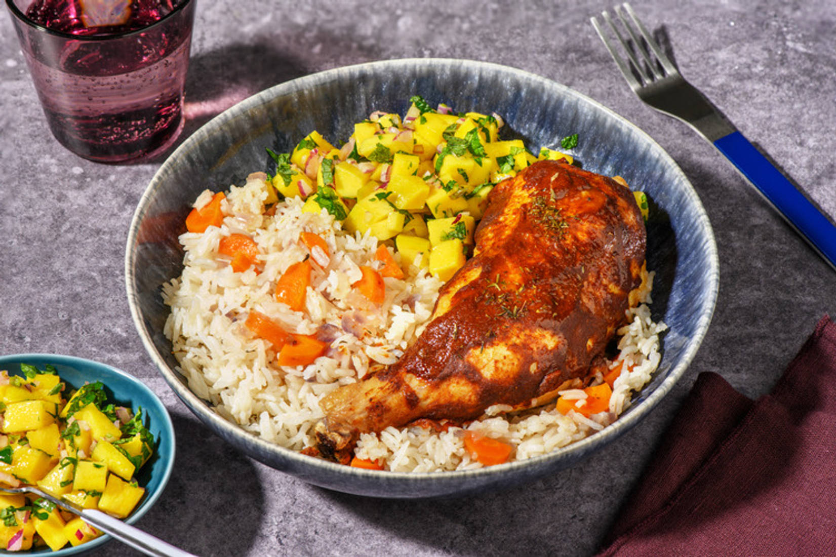 Cuisse de poulet & sauce jamaïcaine