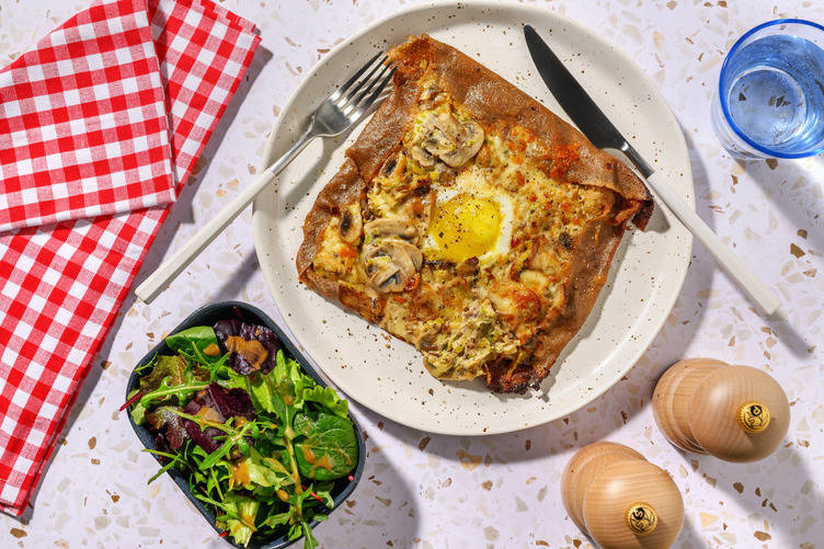 La Bretonne : galette poireaux & champis