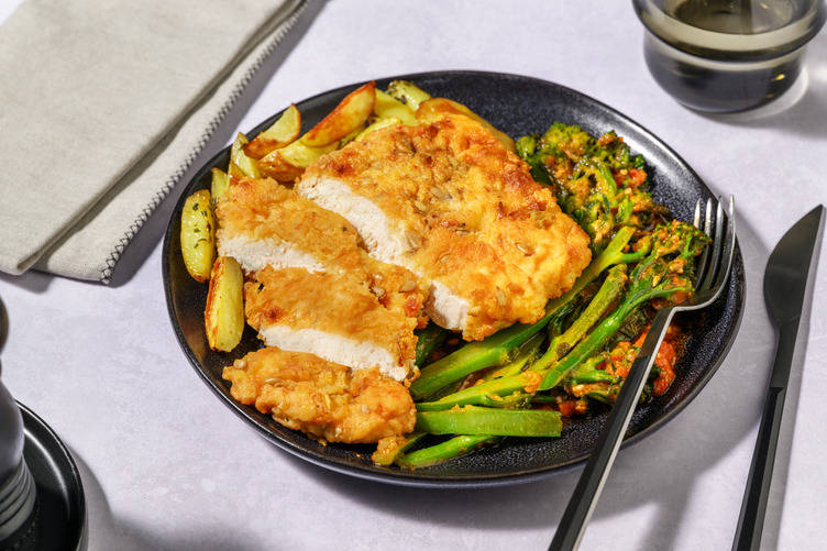 Poulet Label Rouge pané aux graines & broccolini