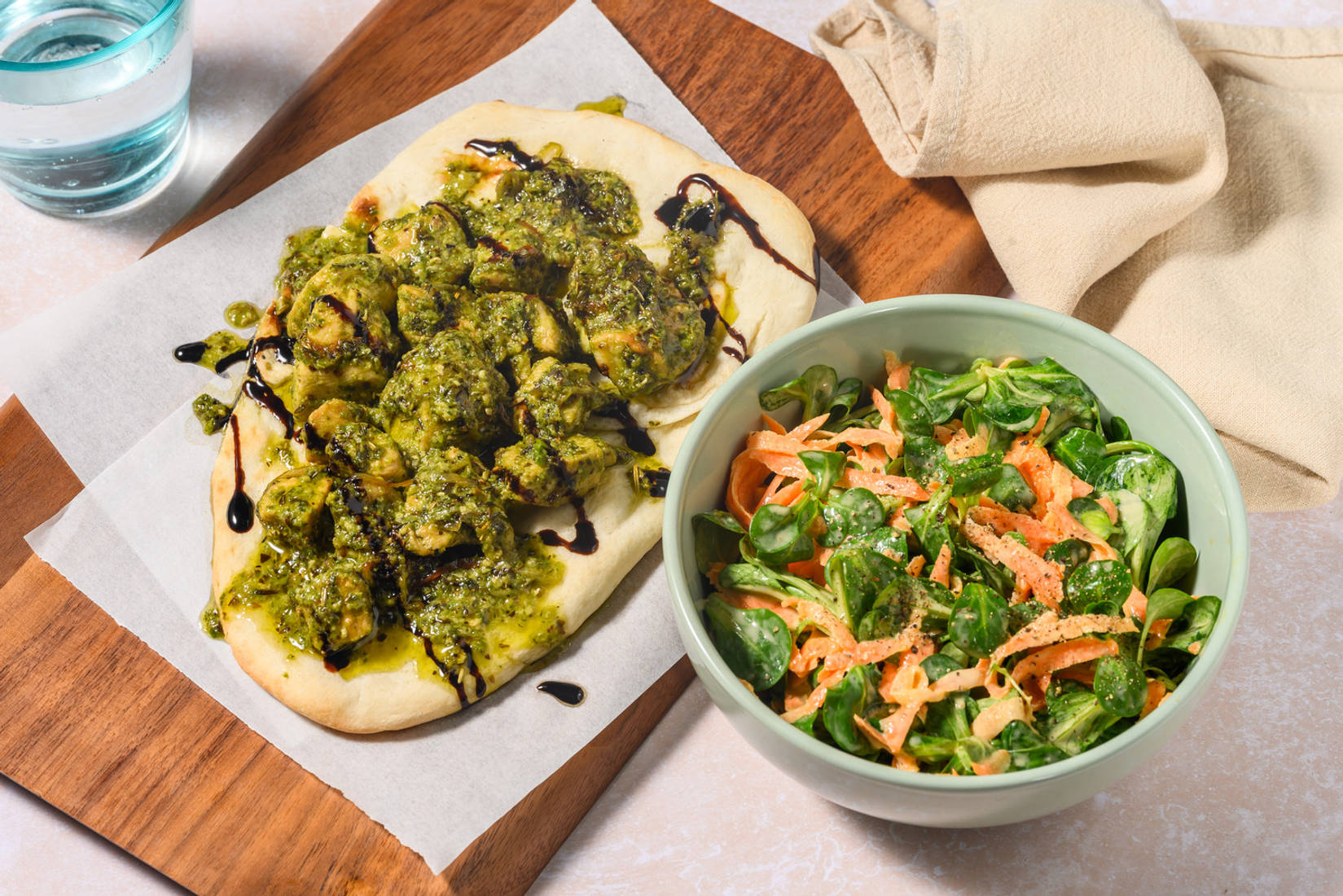 Pesto Chicken Loaded Naan