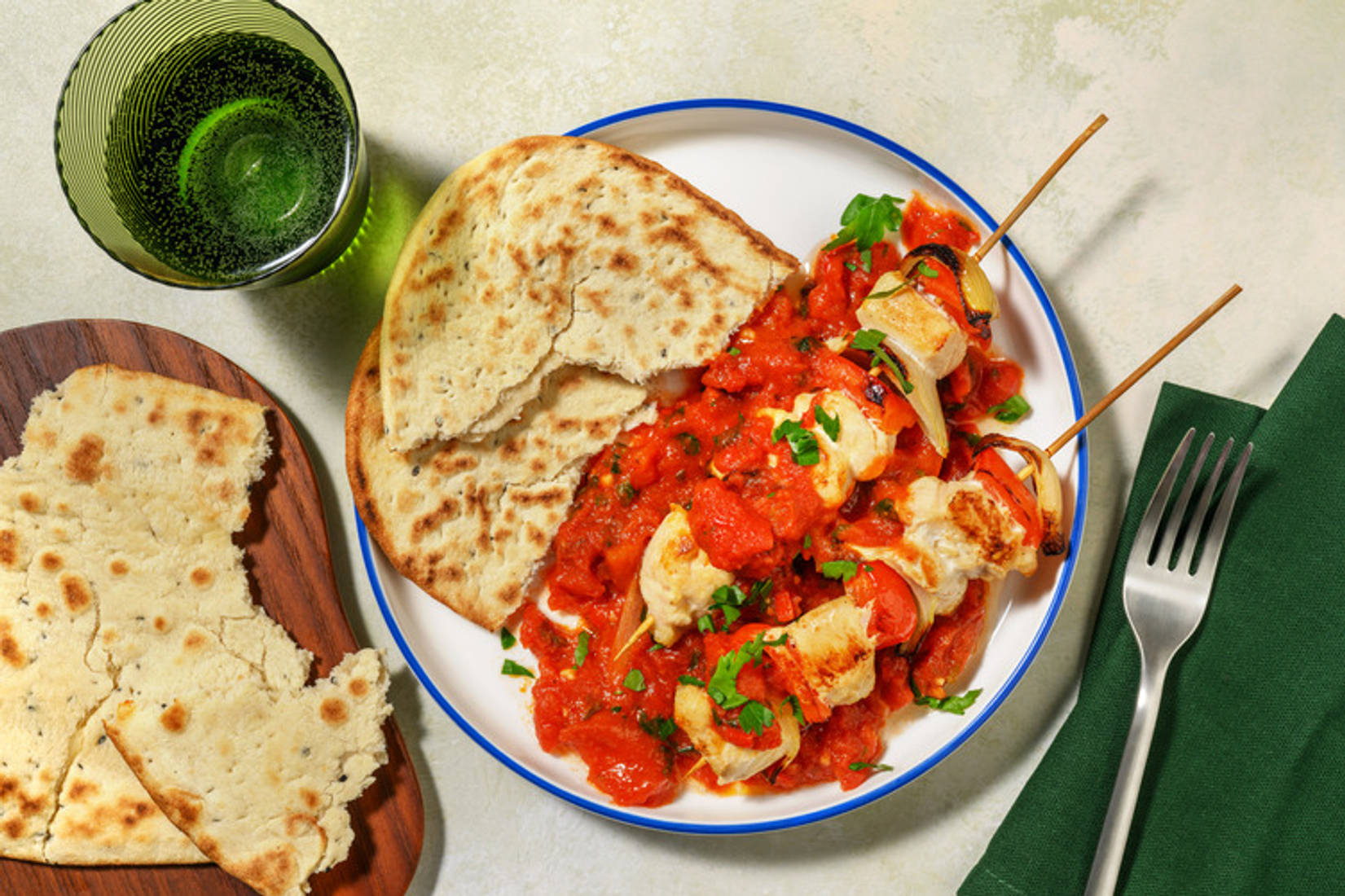 Harissa Chicken and Bell Pepper Skewers
