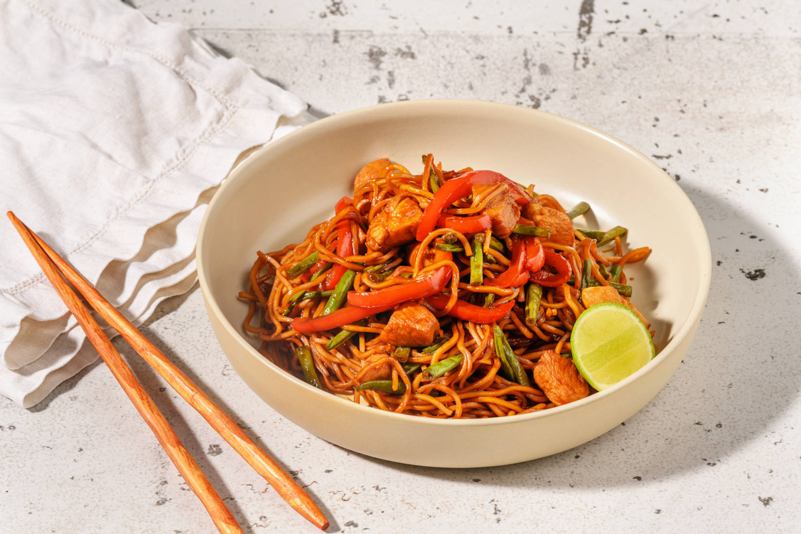 Chinese Style Chicken and Veg Noodle Stir-Fry