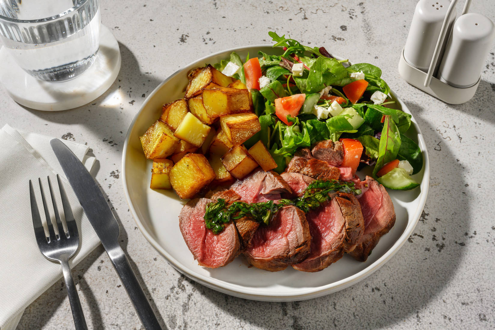 Rustic Roast Beef & Mint Sauce