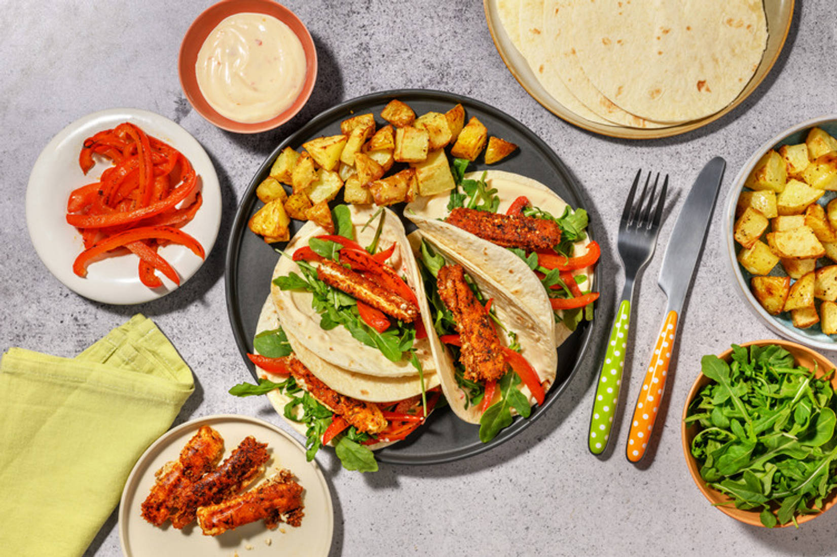 Cajun Spiced Double Halloumi Tortillas