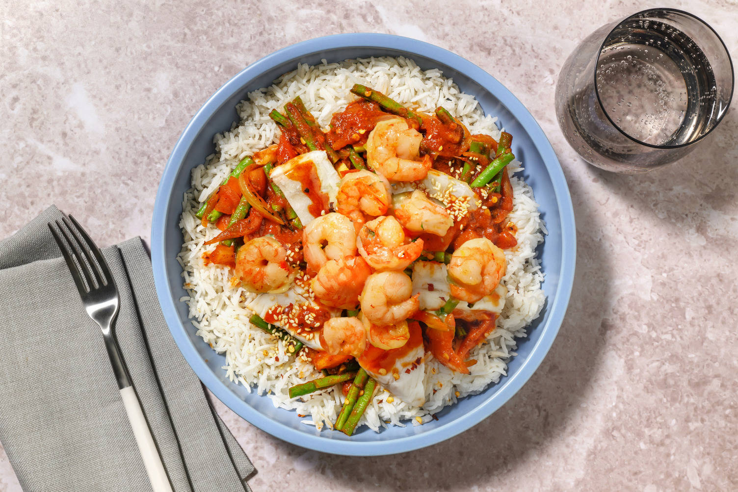 Malaysian Style Gulai Tumis Prawn and Fish Curry