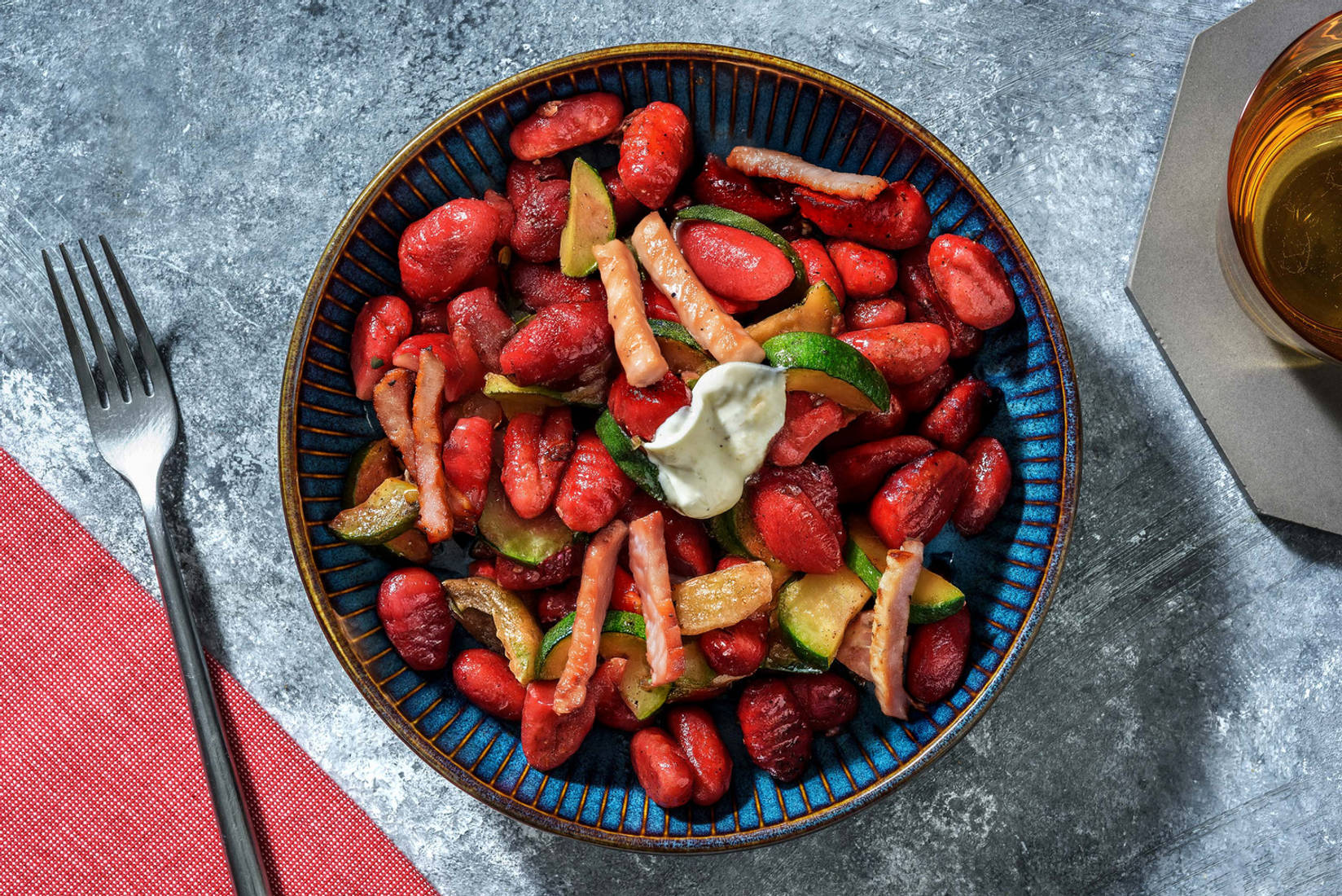 Herzgnocchi mit Schweinelachs