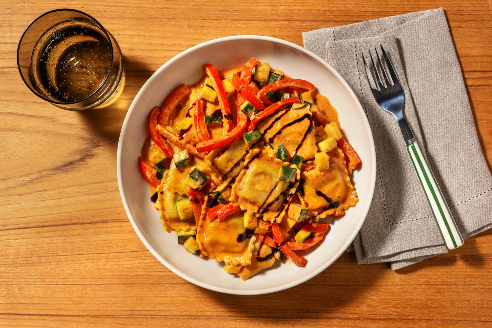 Spinach and Ricotta Ravioli in Spicy Cajun Sauce