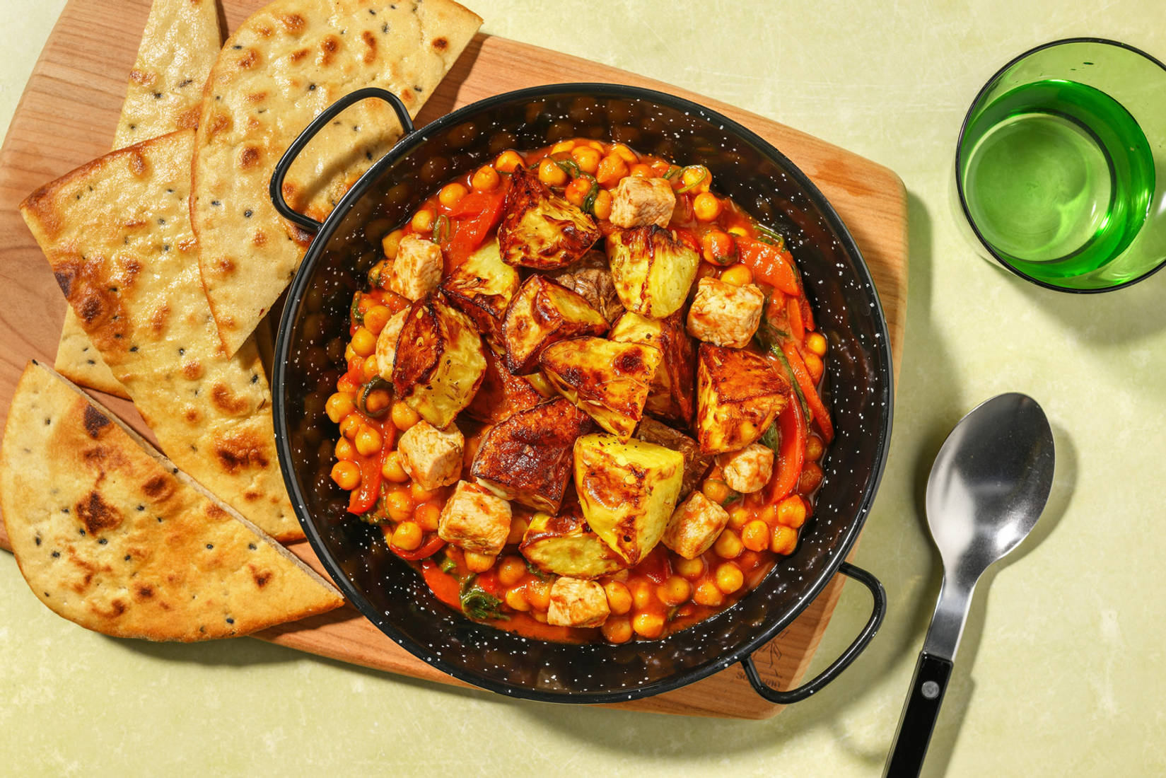 Saag Chana Chicken Masala