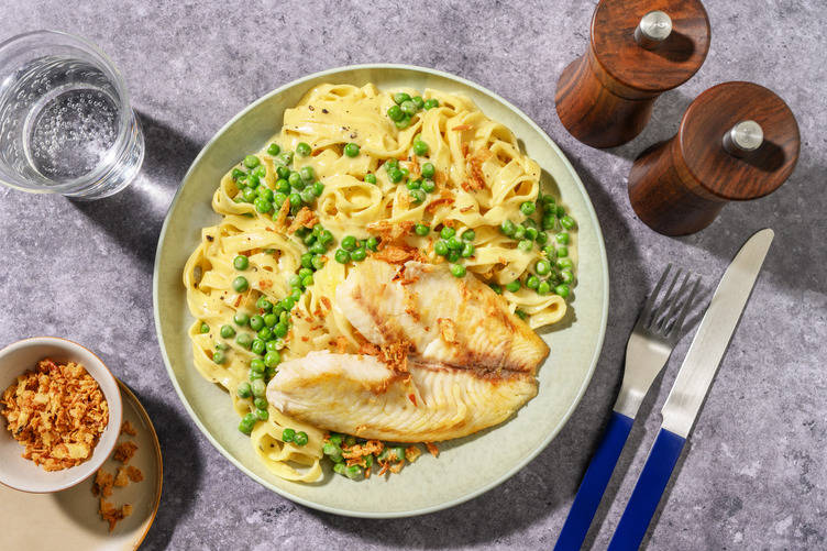 Salmon and Green Pea Tagliatelle