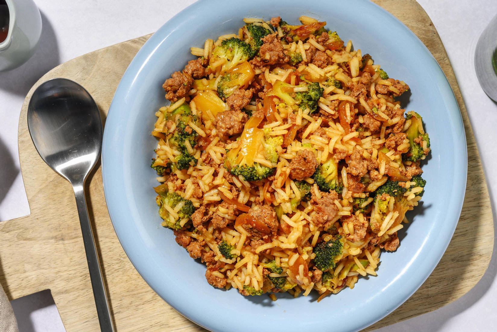 Reispfanne mit Weiderindhack & Brokkoli