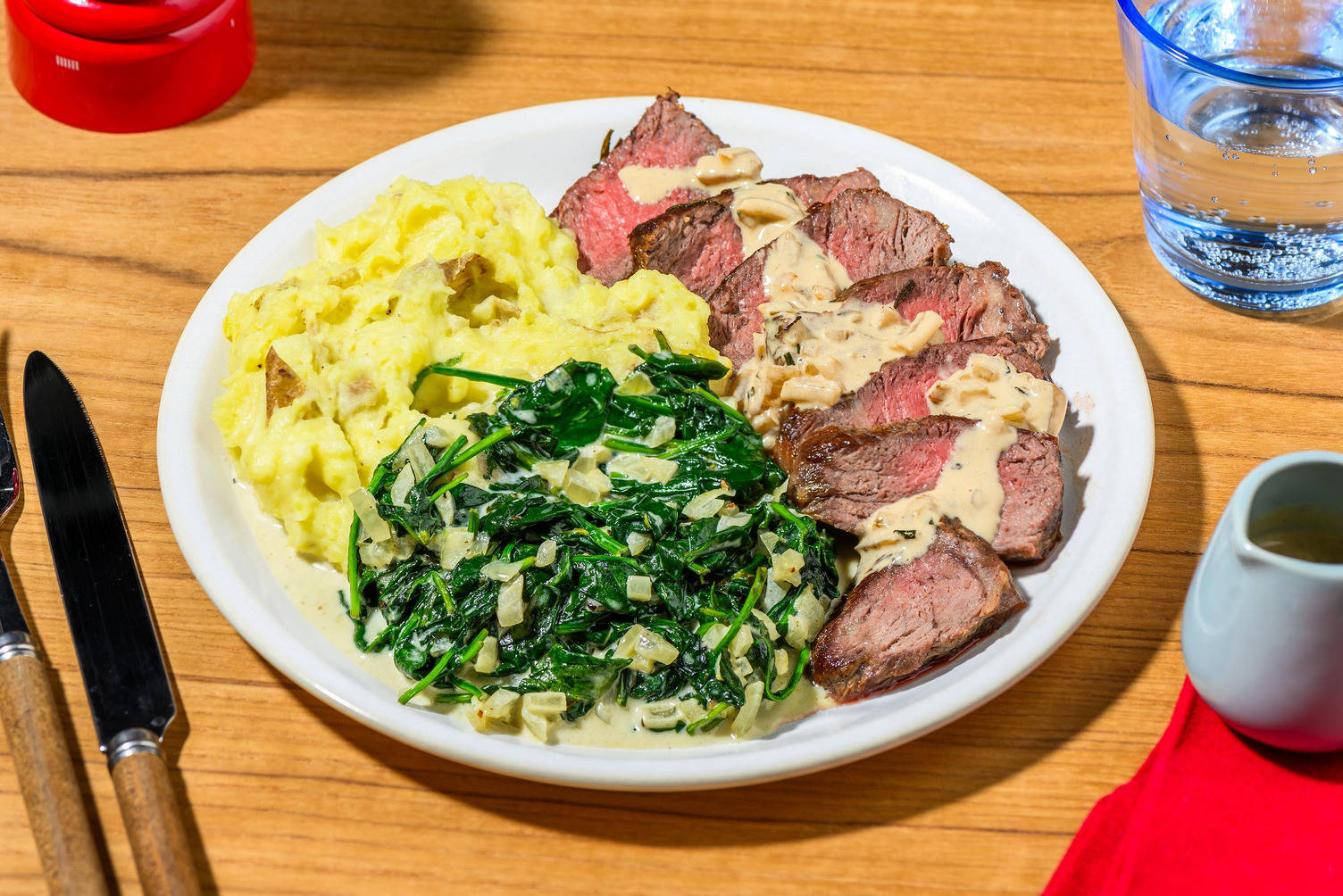 Steak met aardappelpuree