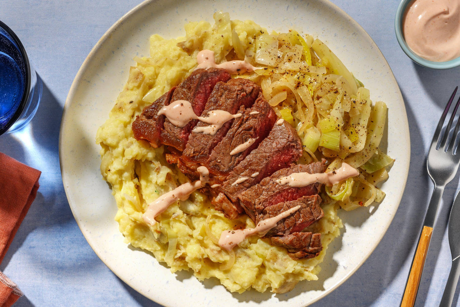 Steak met whiskeysaus