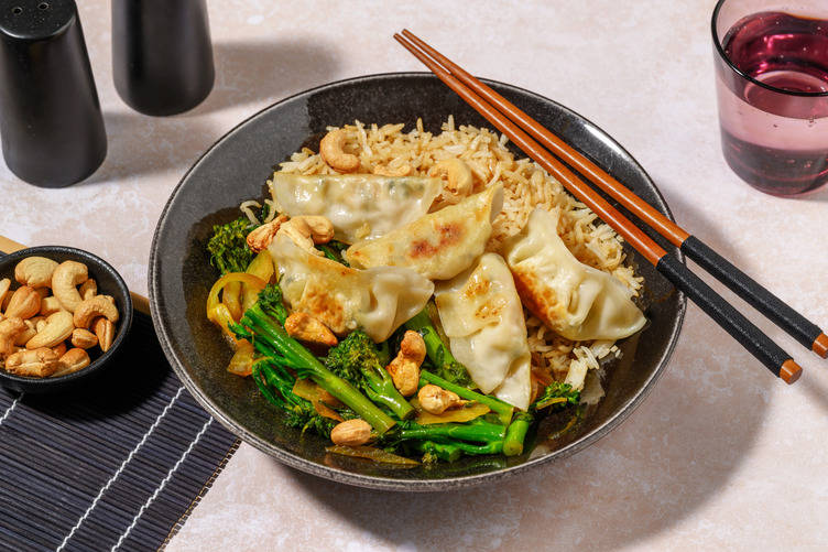 Hoisin Broccolini and Double Veg Gyoza