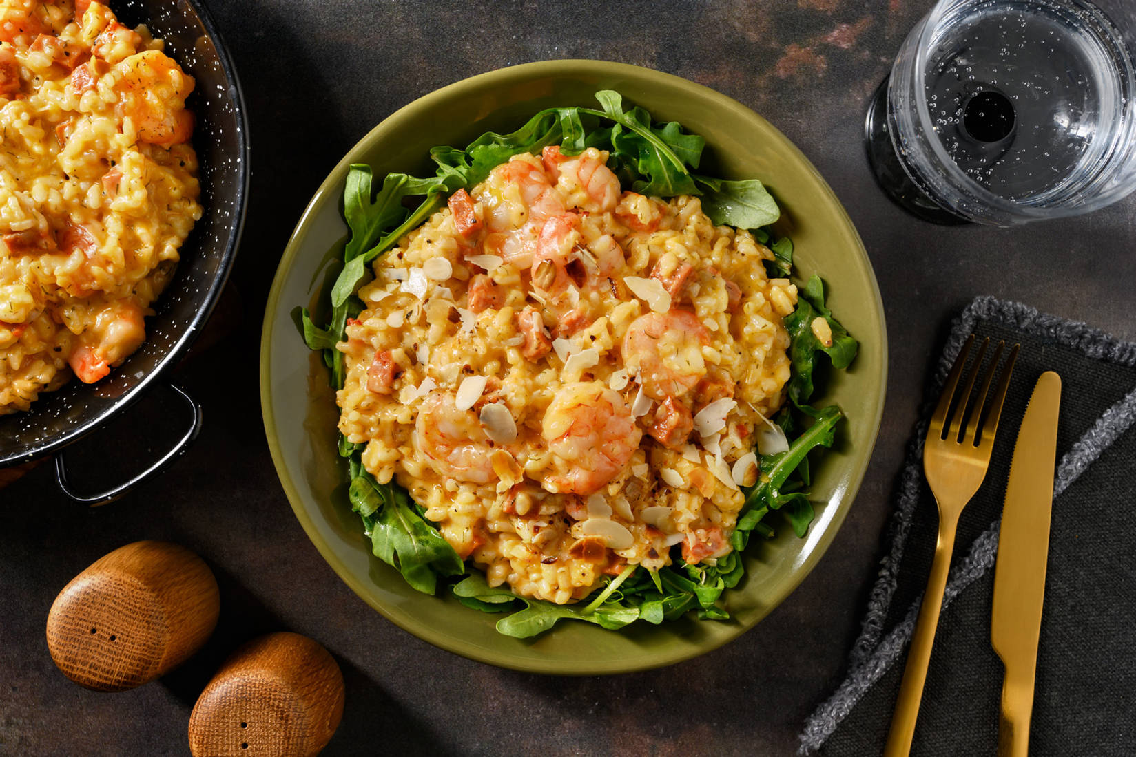 Risotto crevettes, chorizo & parmesan
