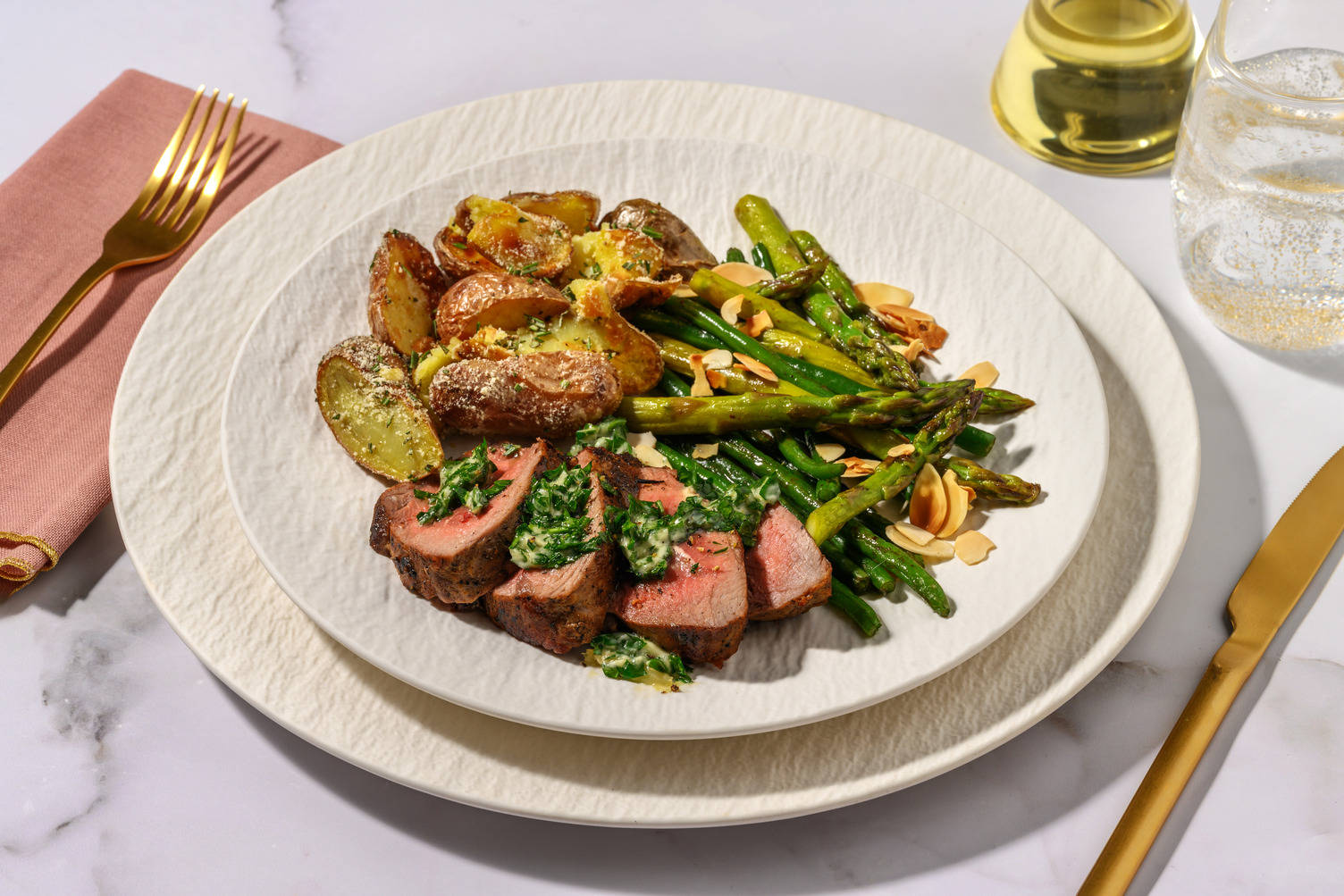 Herby Lamb Steak and Garlic Butter