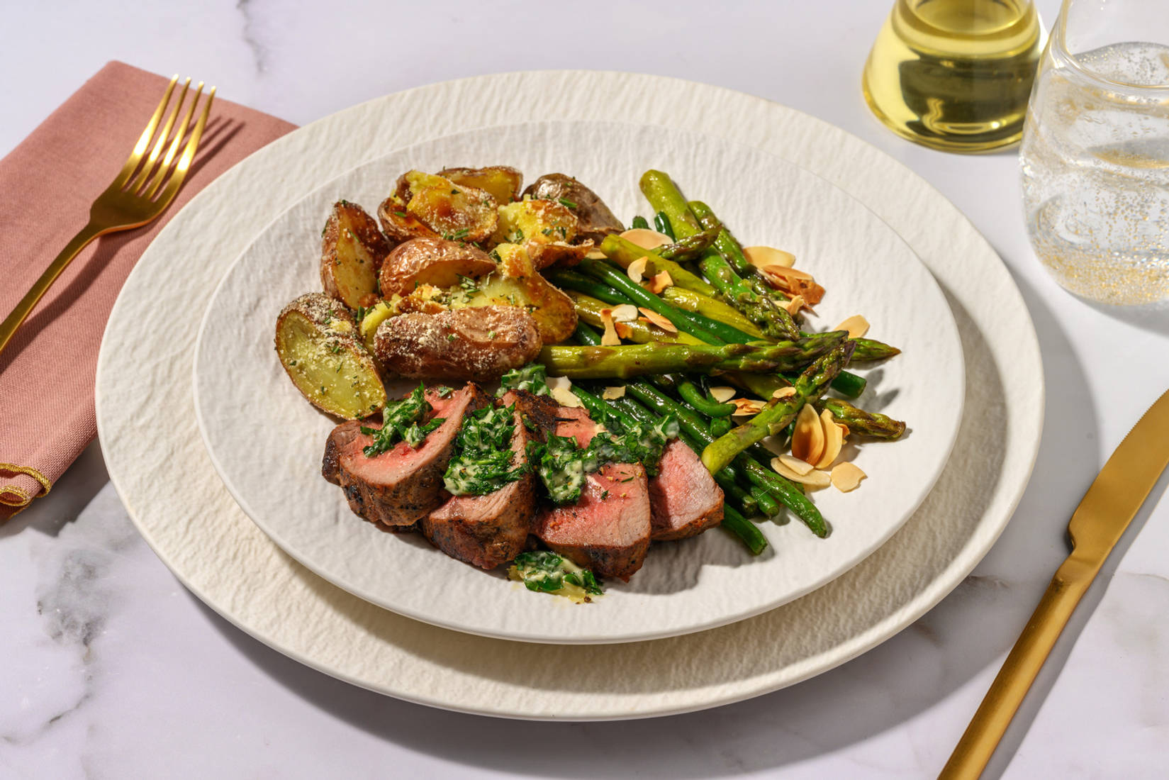 Herby Lamb Steak and Garlic Butter