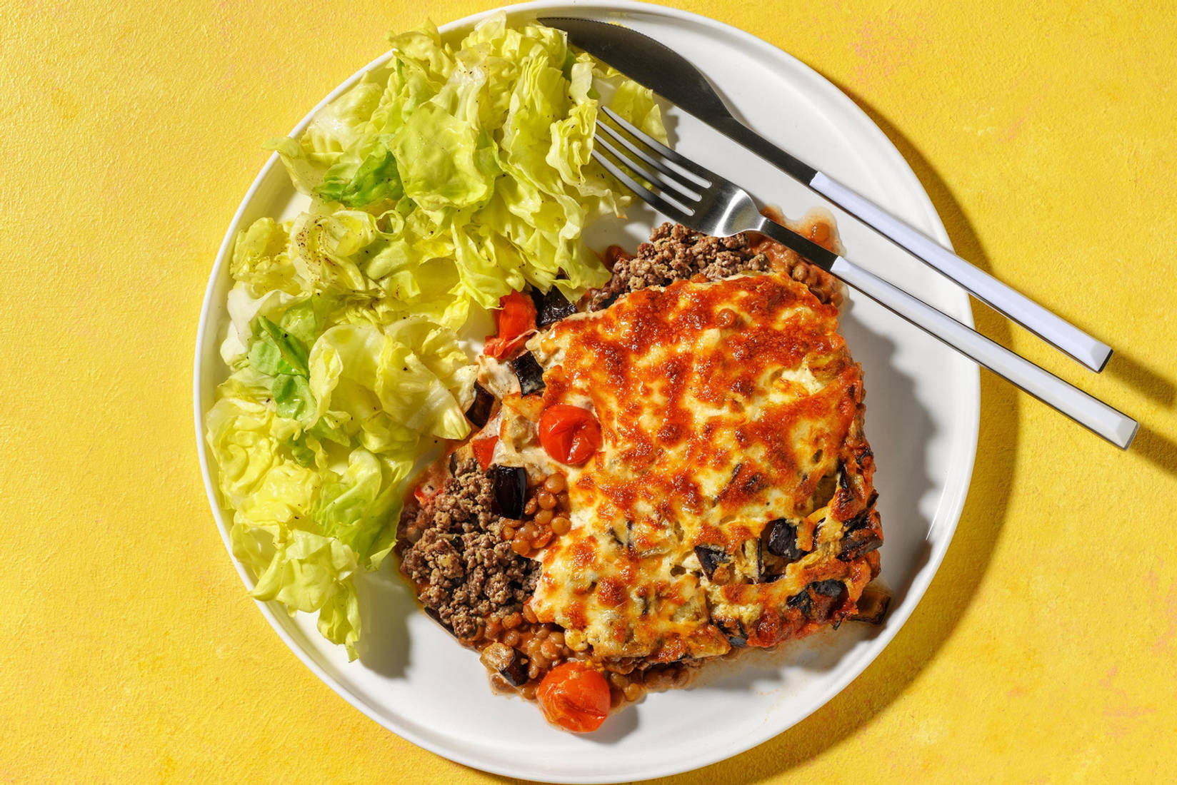 Veggie Moussaka mit extra Bio-Rinderhackfleisch