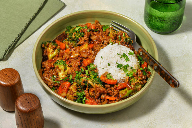 Haché végétal du général Tao & légumes sautés