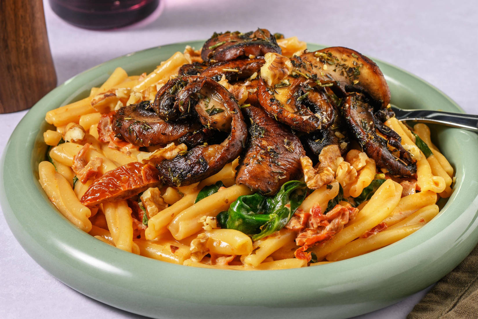 Romige casarecce met portobello