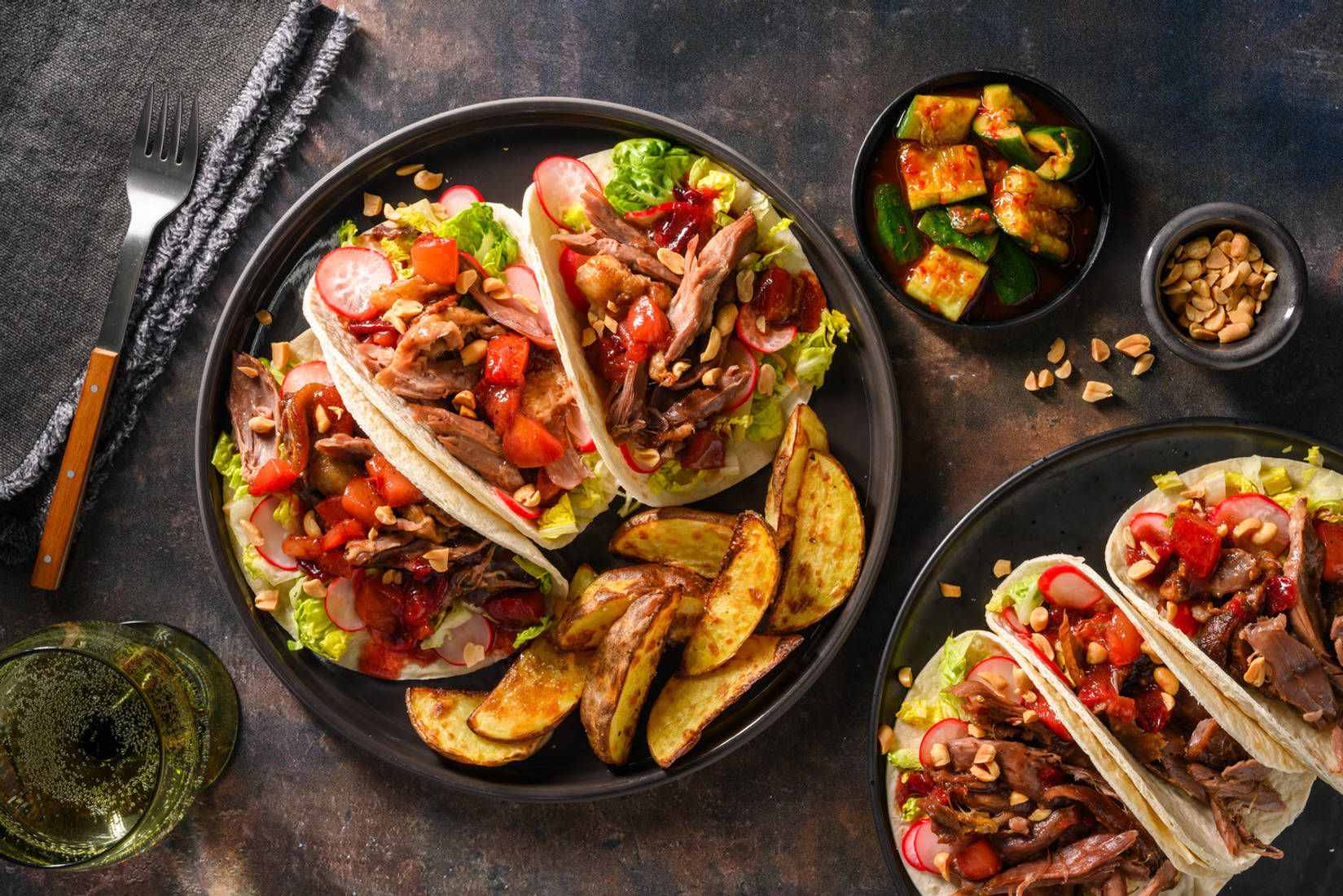 Crispy Chinese Style Duck Tacos and Plum Sauce