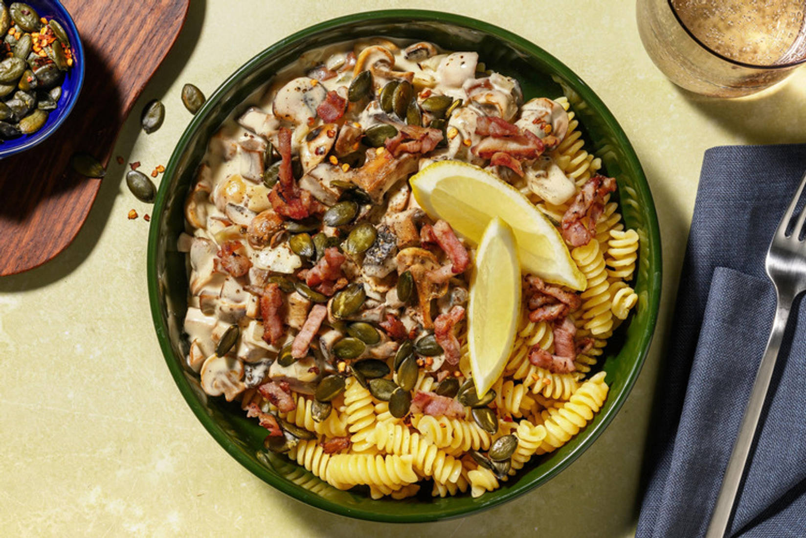 Portobello-Champignon-Stroganoff & extra Bacon