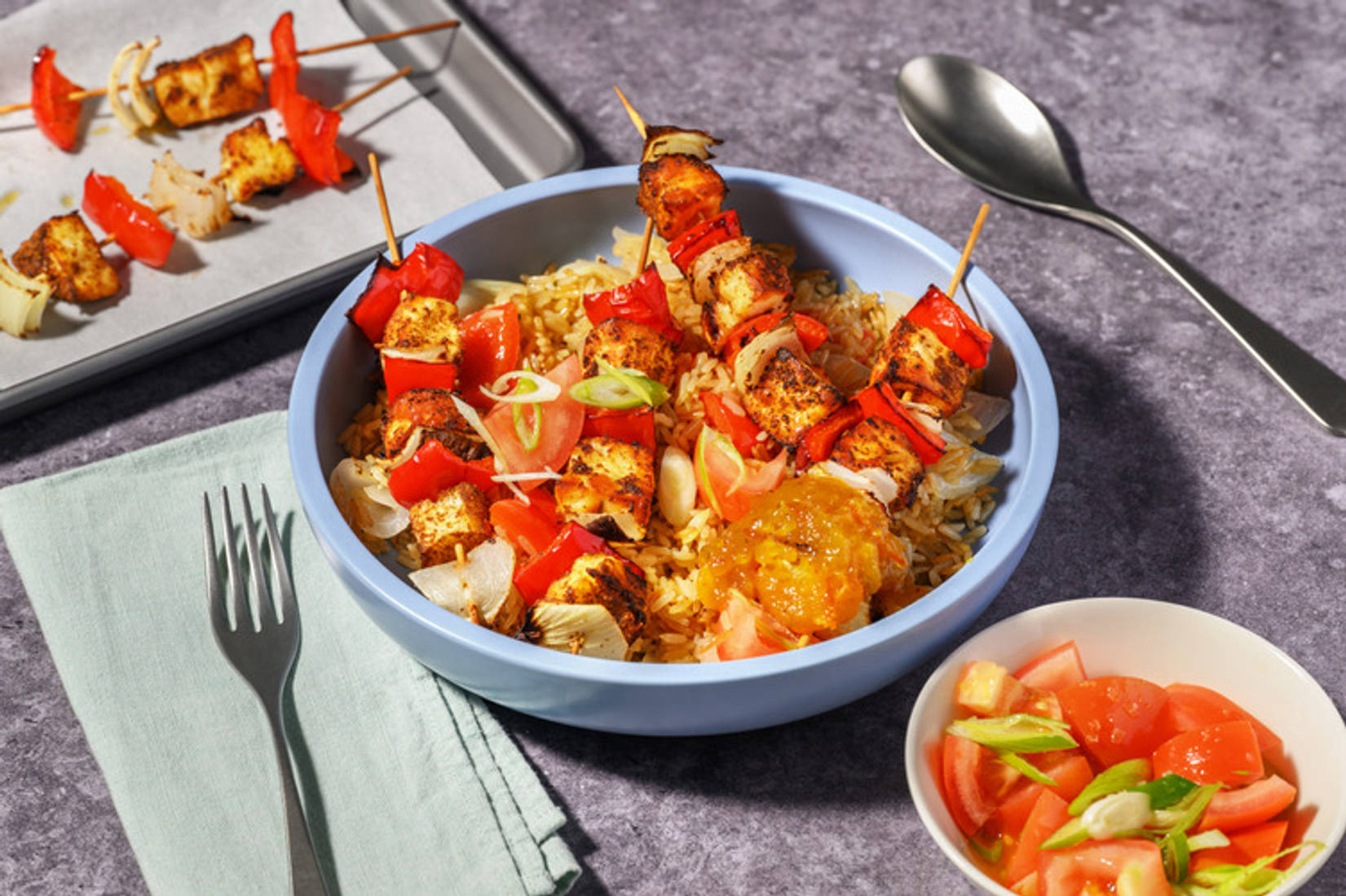 Tandoori Spiced Paneer Skewers