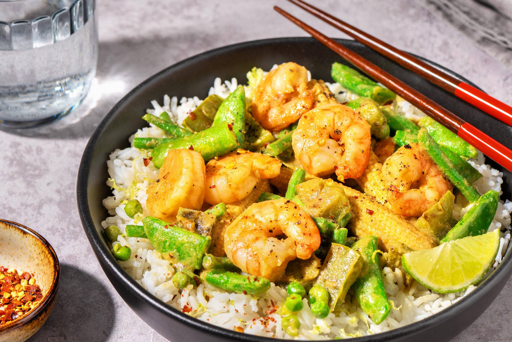 Quick Thai Green Style Prawn and Mixed Green Veg Curry