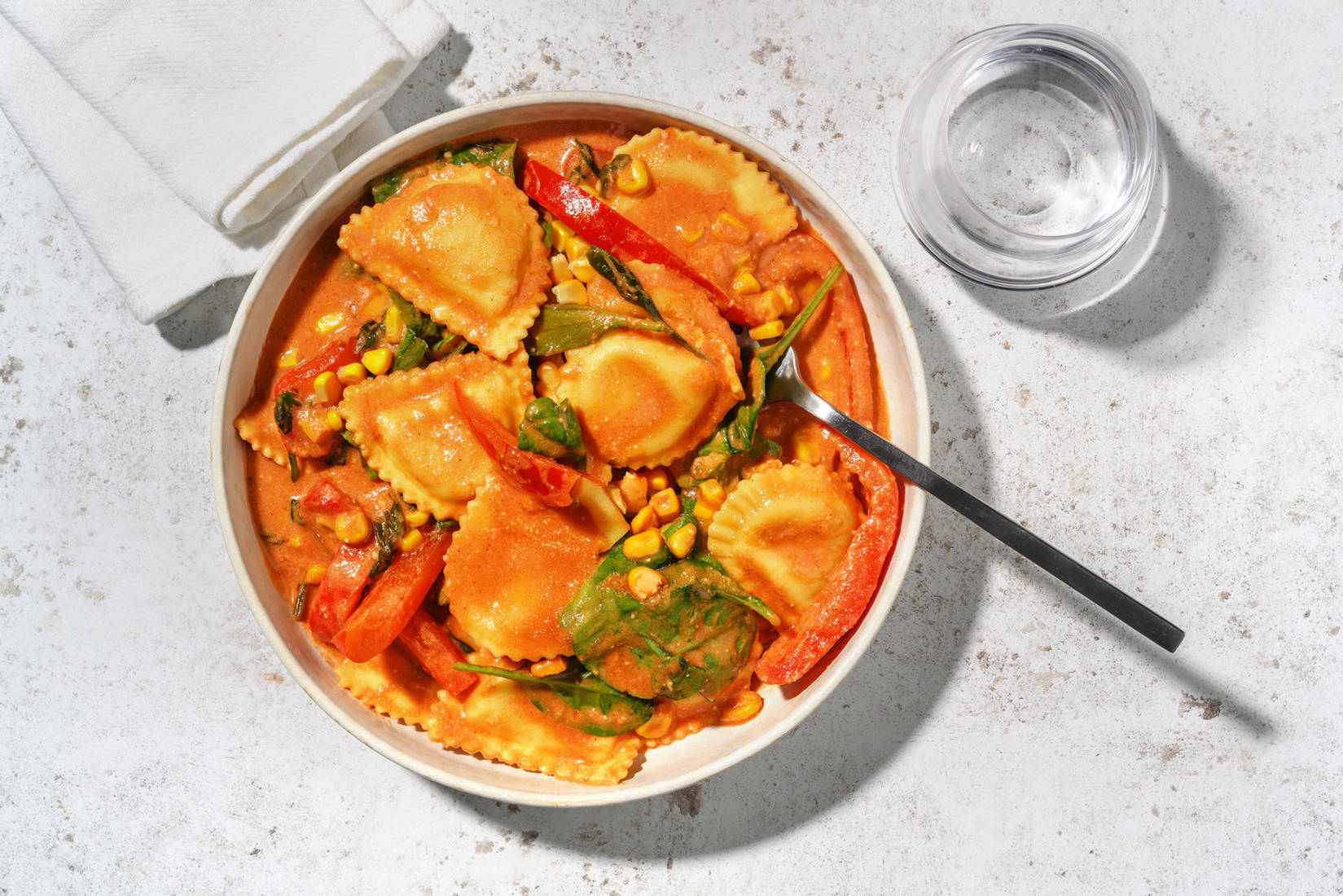 Super Quick Spiced Parma Ham Filled Pasta