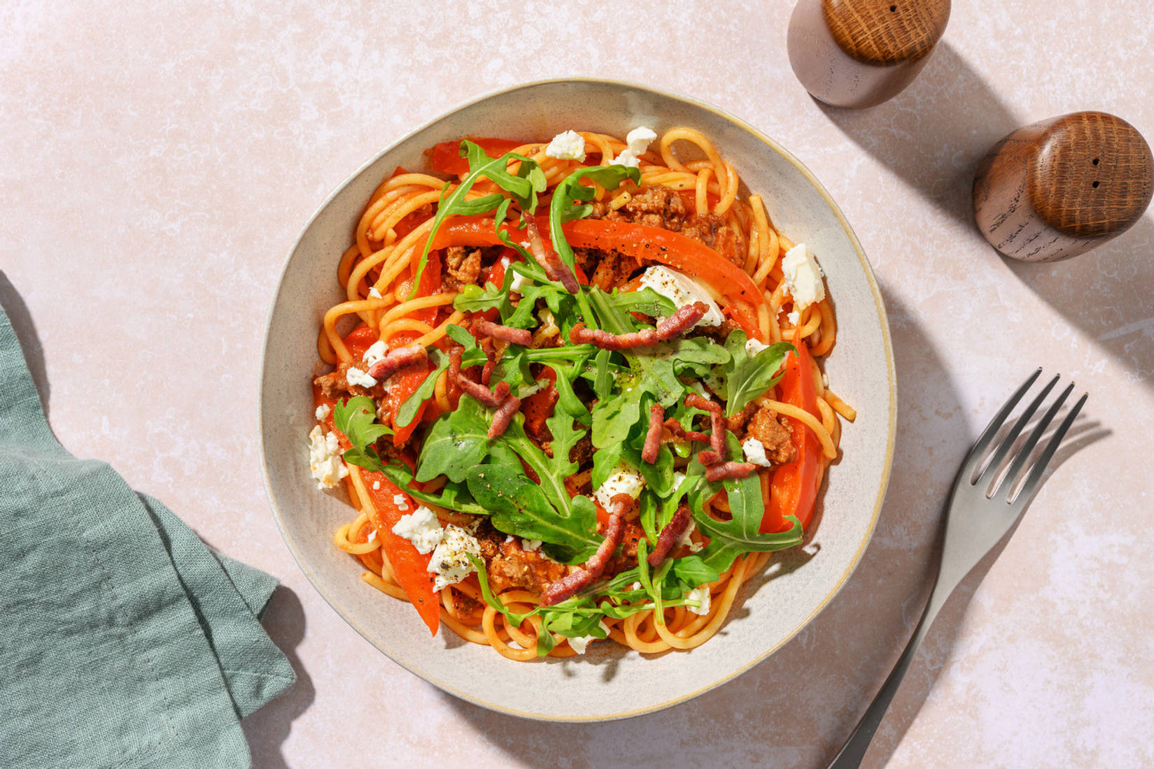 Easy Spaghetti and Harissa Beef & Bacon Ragu 