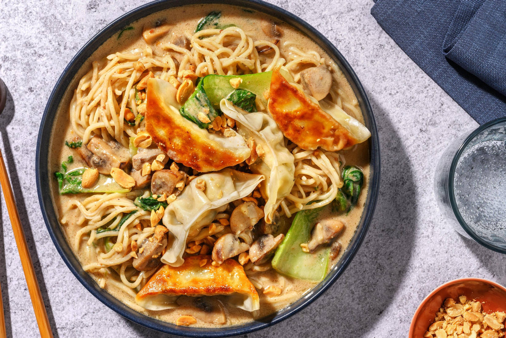 Coconut Laksa Soup and Veggie Gyozas