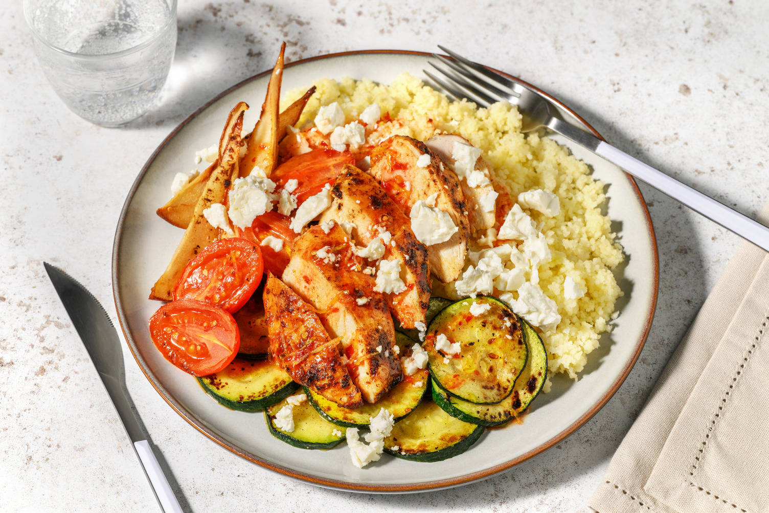 Chermoula Double Chicken, Pear and Tomato Traybake