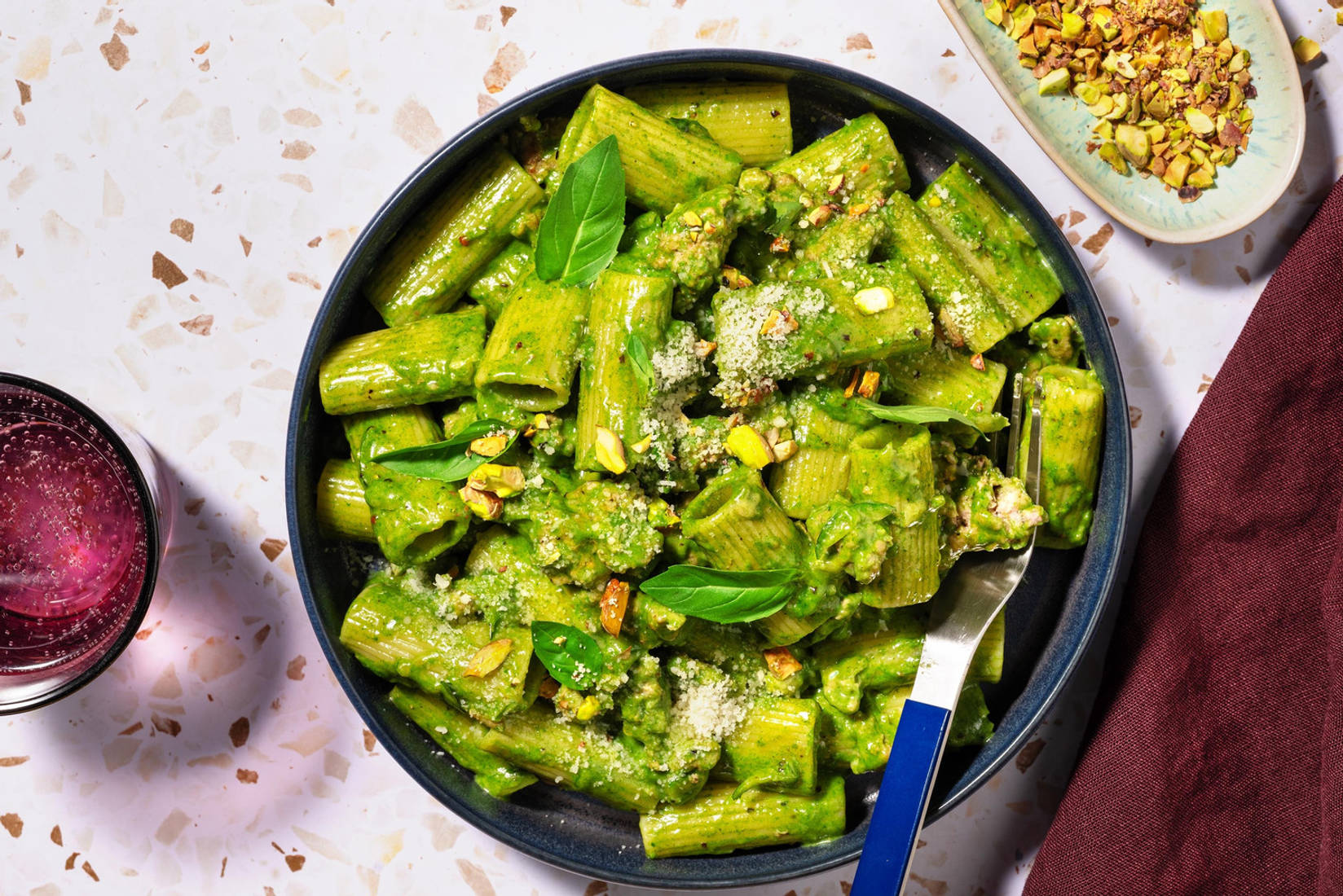 Rigatoni aux porc et légumes verts alla ragù bianco