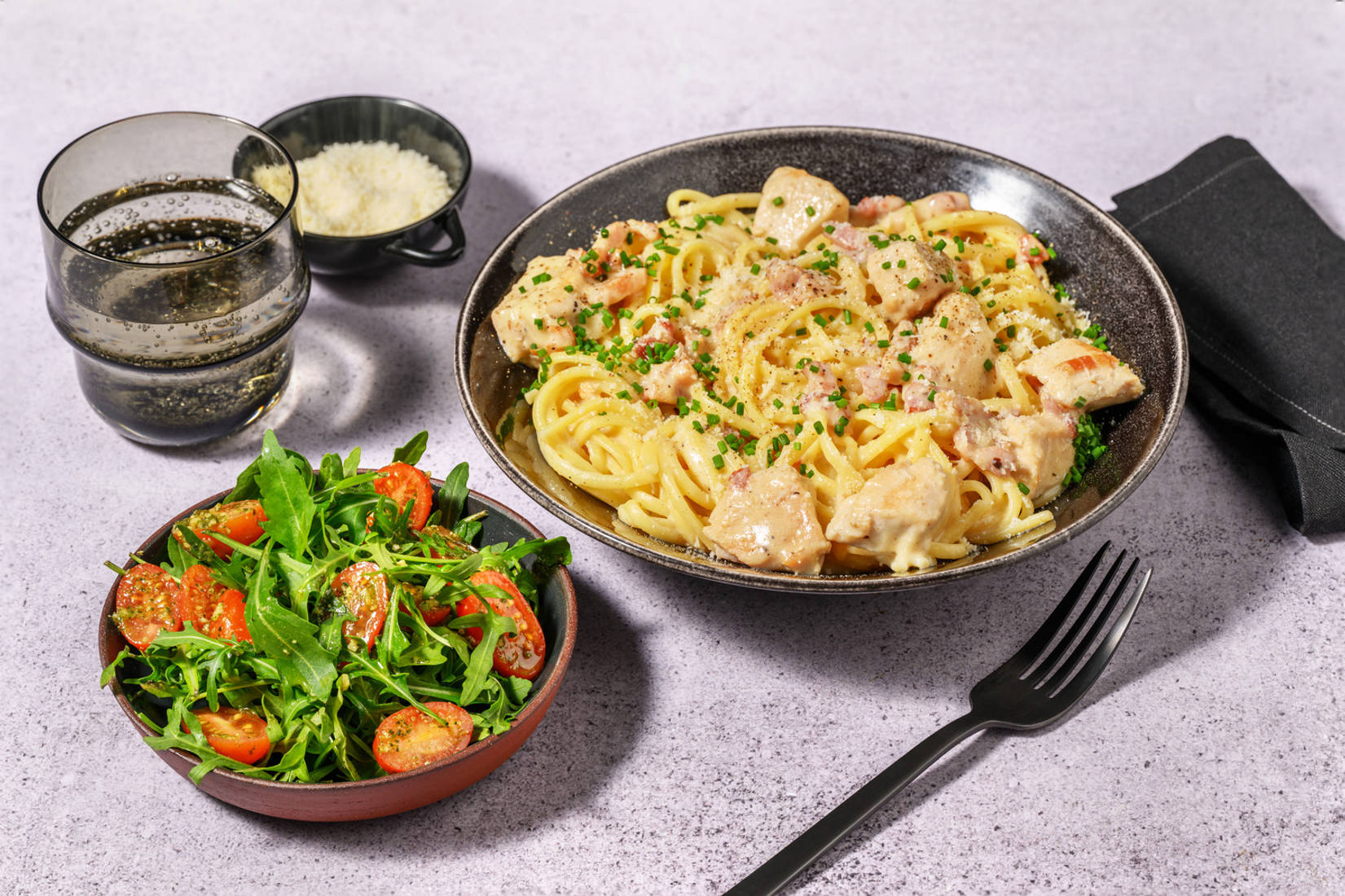 Ultimate Chicken and Bacon Linguine Alfredo