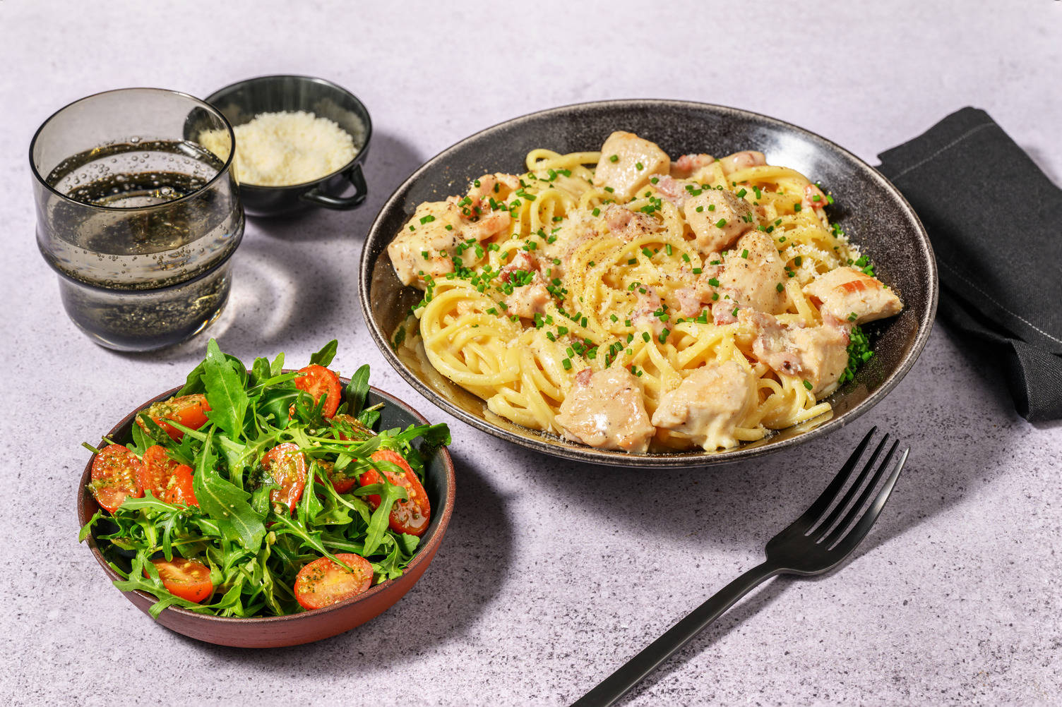 Ultimate Chicken and Bacon Linguine Alfredo