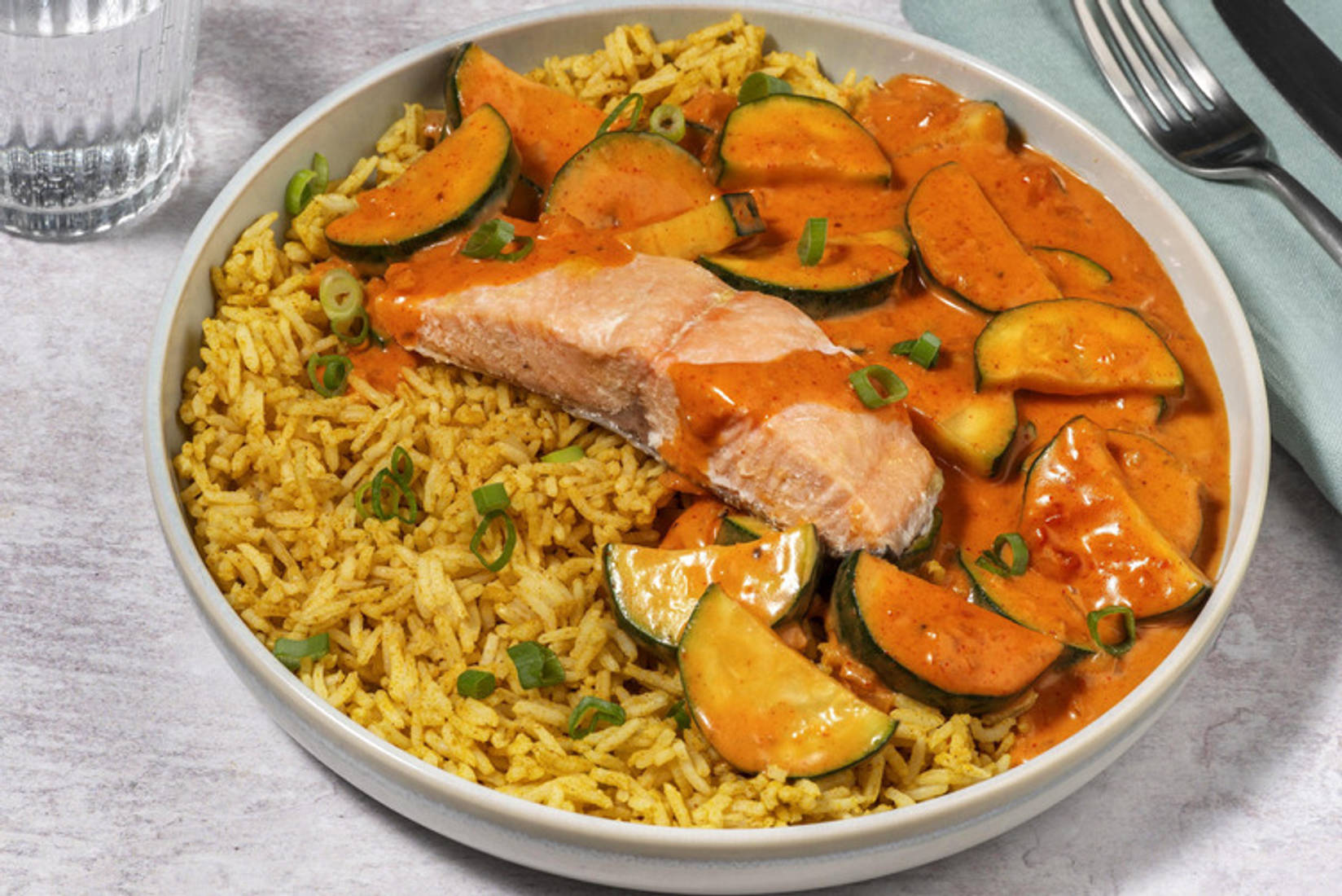 Lachs in Thai-Curry-Soße