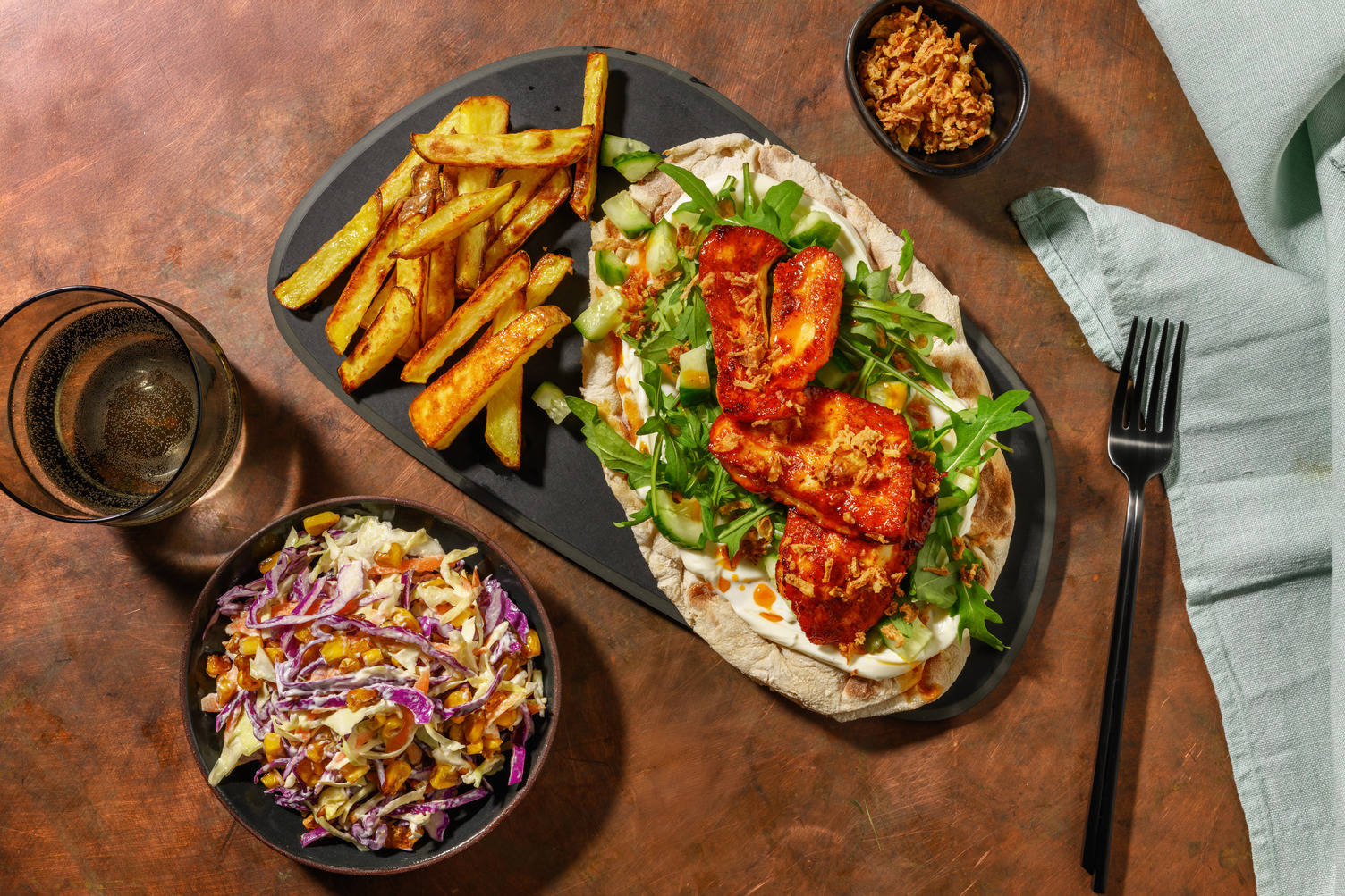 Hot Honey Halloumi Loaded Flatbreads