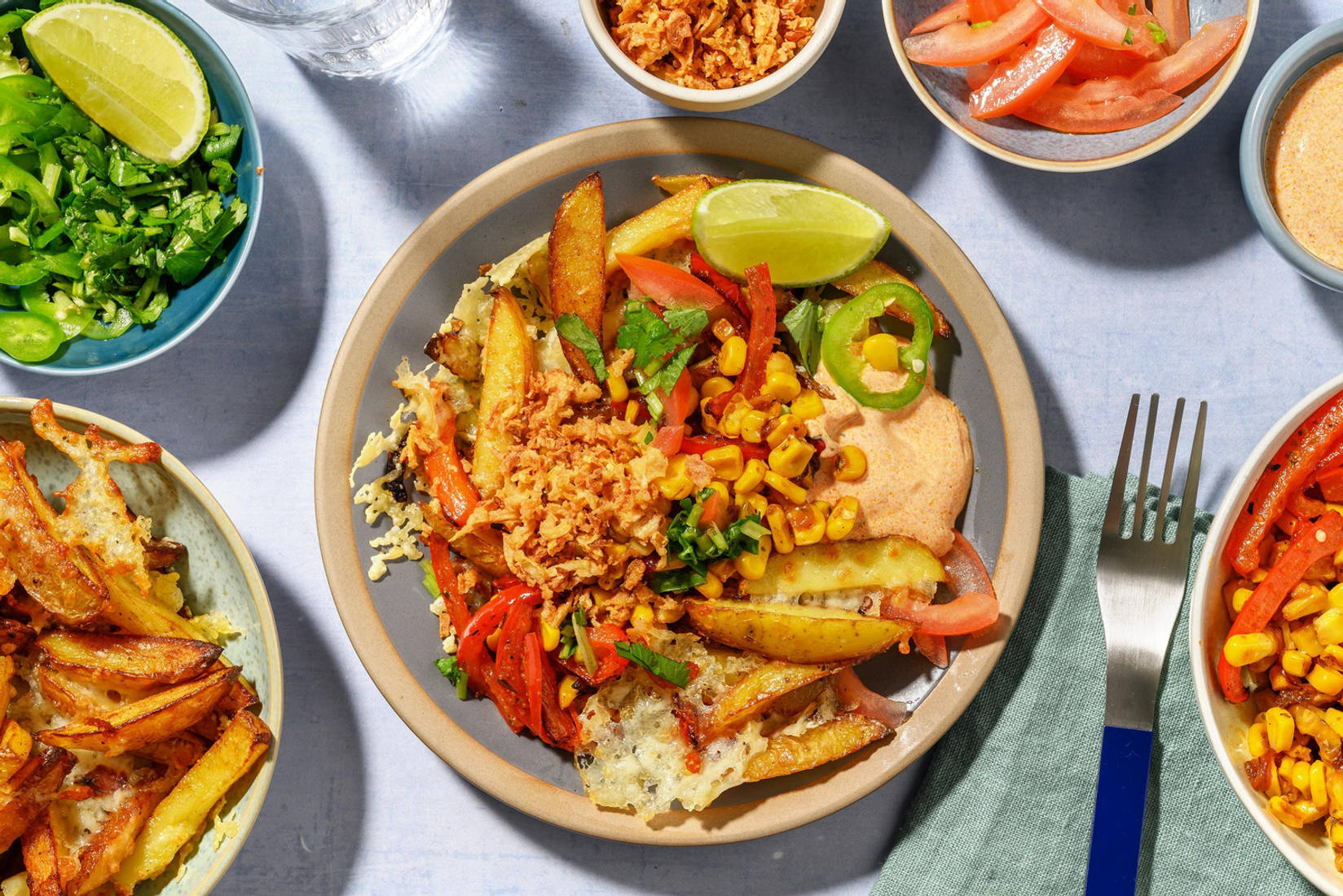 Soirée Tex-Mex en famille : Frites garnies au fromage