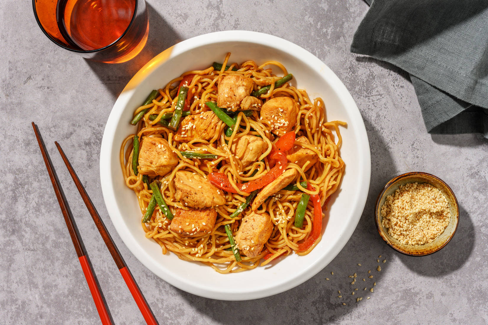 Cantonese Style Hoisin Double Chicken Noodles