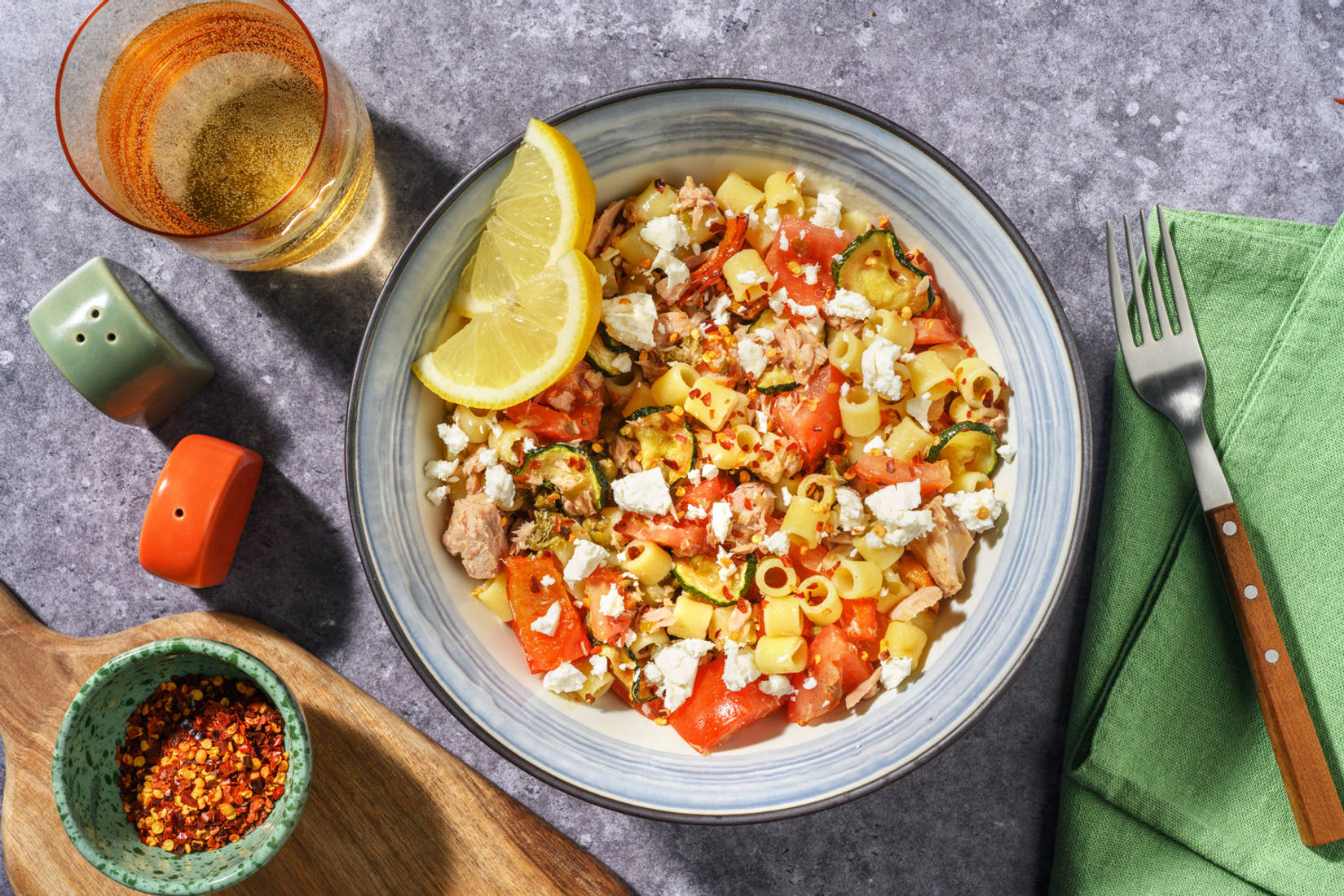 Sicilian Inspired Tuna and Ditali Pasta Salad